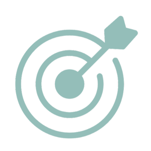 Icon of a target with an arrow hitting the bullseye.