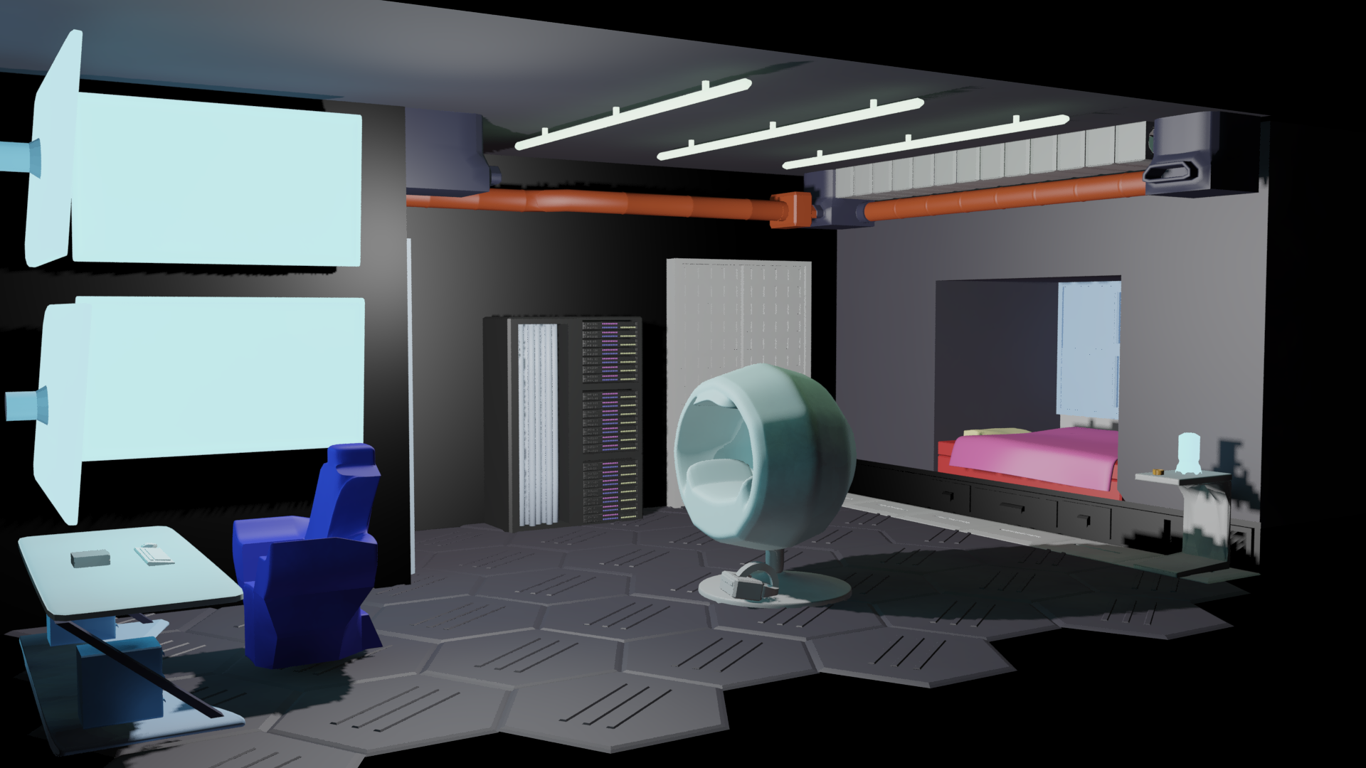 Environment Modeling - Cyberpunk Room