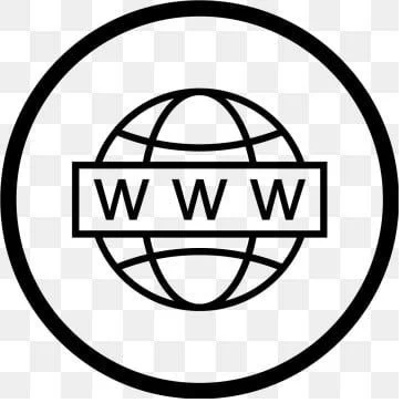 Illustration of a globe with a banner across it displaying 'WWW', enclosed in a circle.