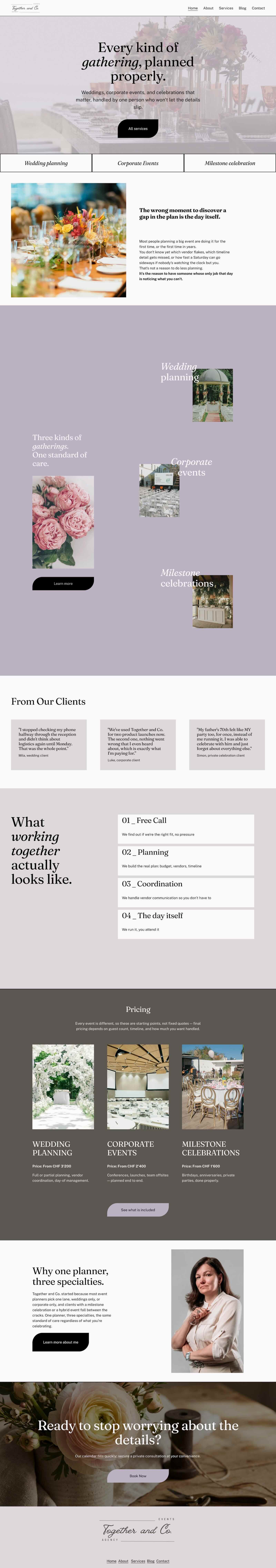 Homepage of the Together and Co. website