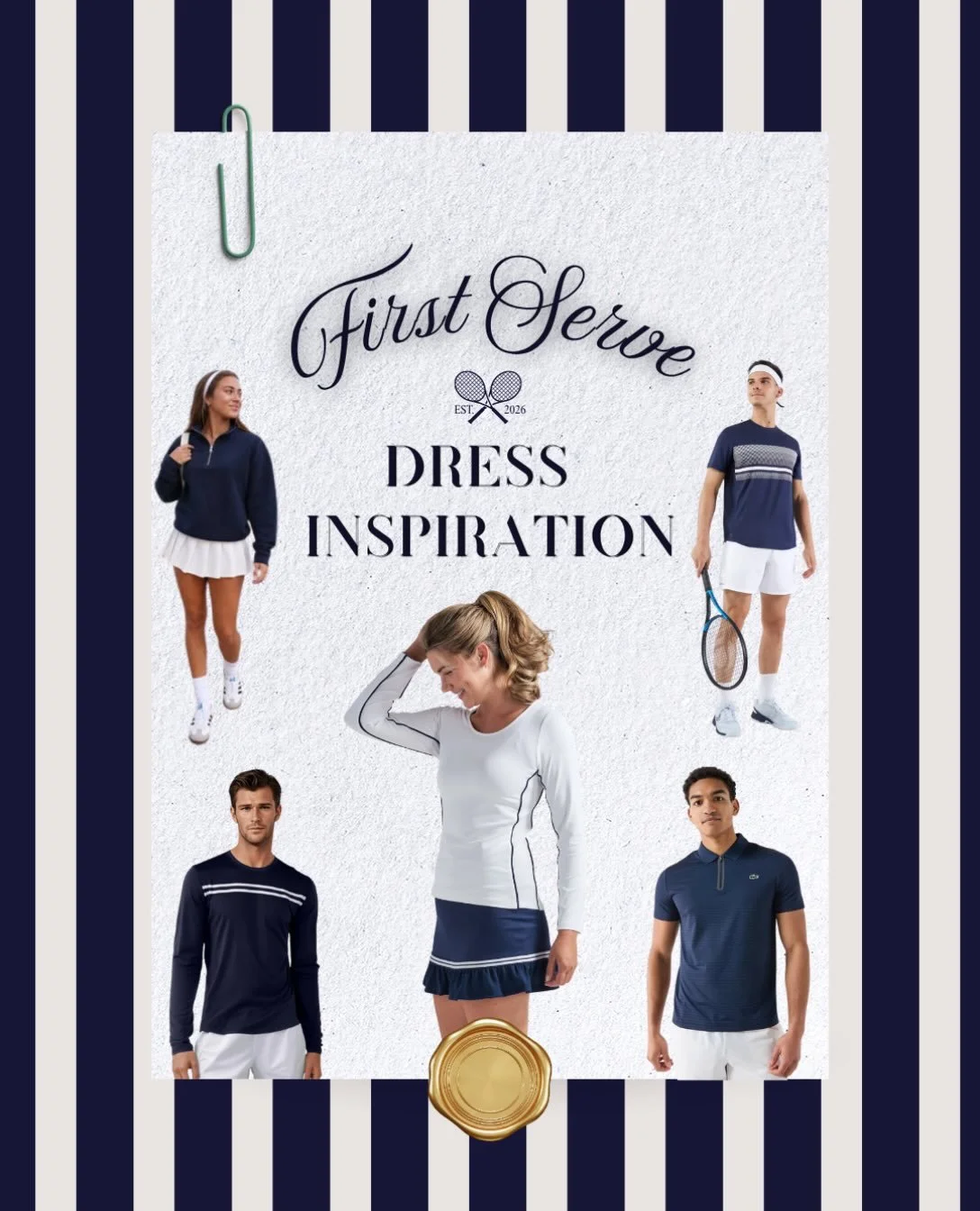 Picking your team outfits for FIRST SERVE?! We&rsquo;d love to see everyone in navy or white!