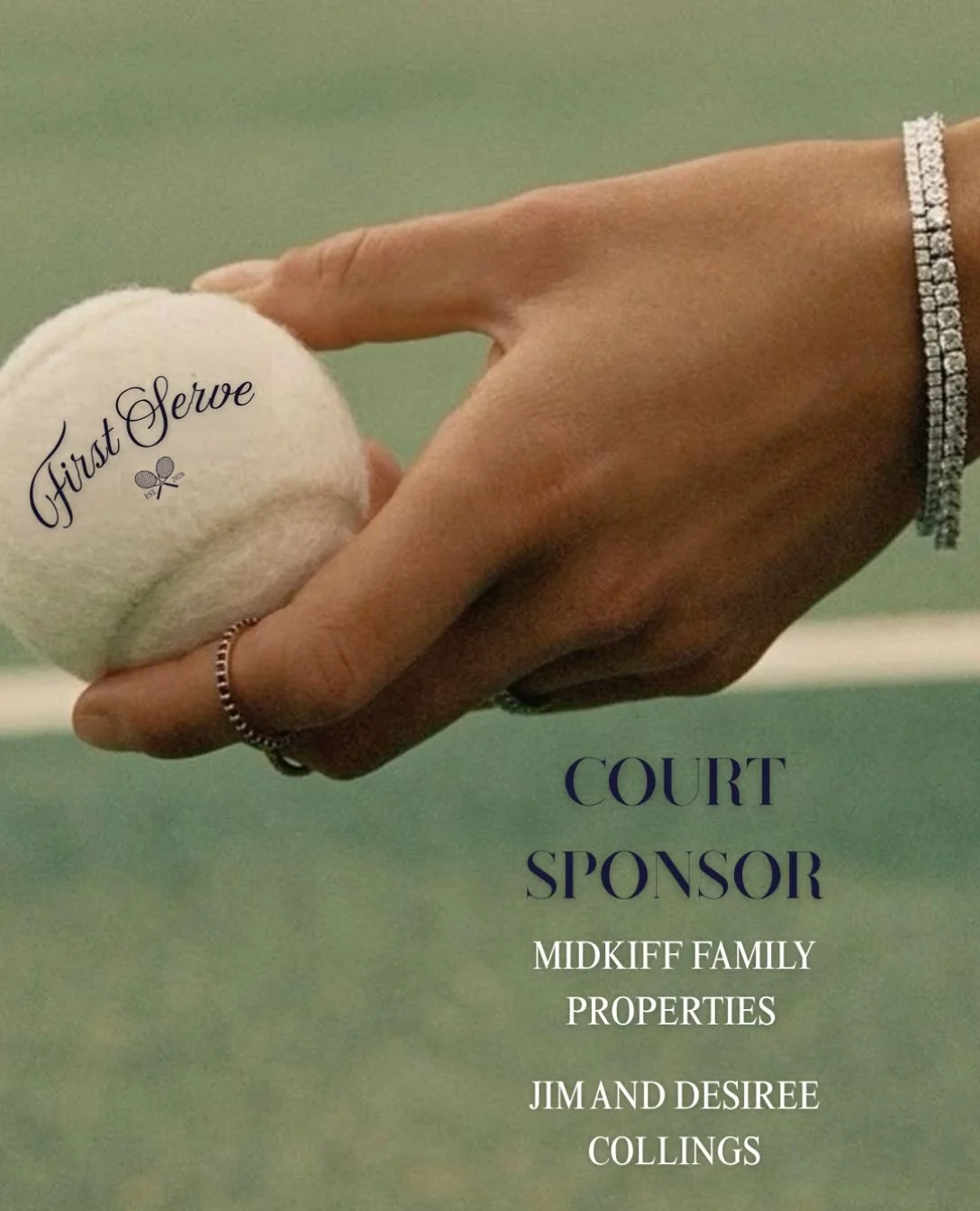 Thank You, Midkiff Family Properties and Jim and Desiree Collings for being the COURT sponsors for FIRST SERVE and SERVE MIDLAND!