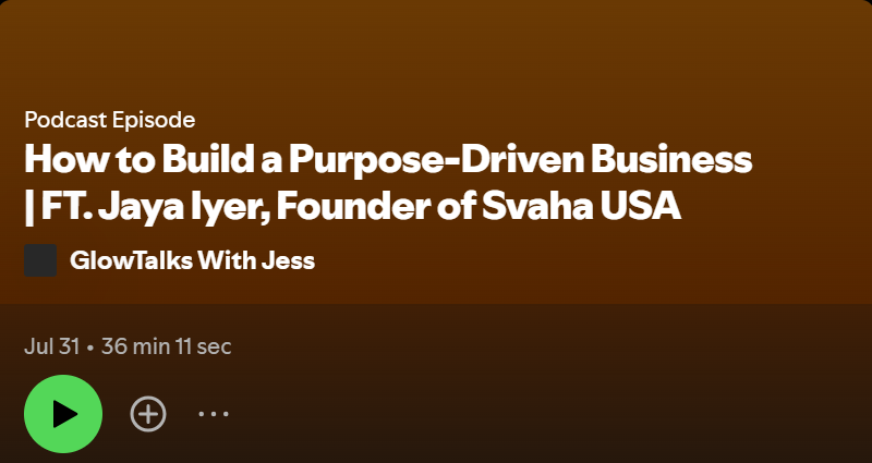 GlowTalks With Jess episode featuring Jaya Iyer