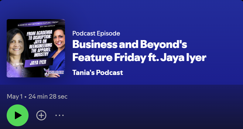 Business and Beyond Feature Friday episode featuring Jaya Iyer