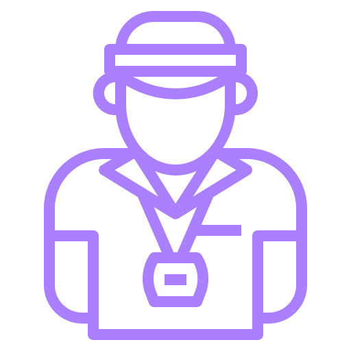 Outline of a doctor wearing a face mask and stethoscope.