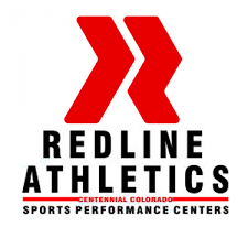 Redline Athletics logo with stylized red 'R' and 'A' and text 'Redline Athletics' and 'Centennial Colorado Sports Performance Centers'.