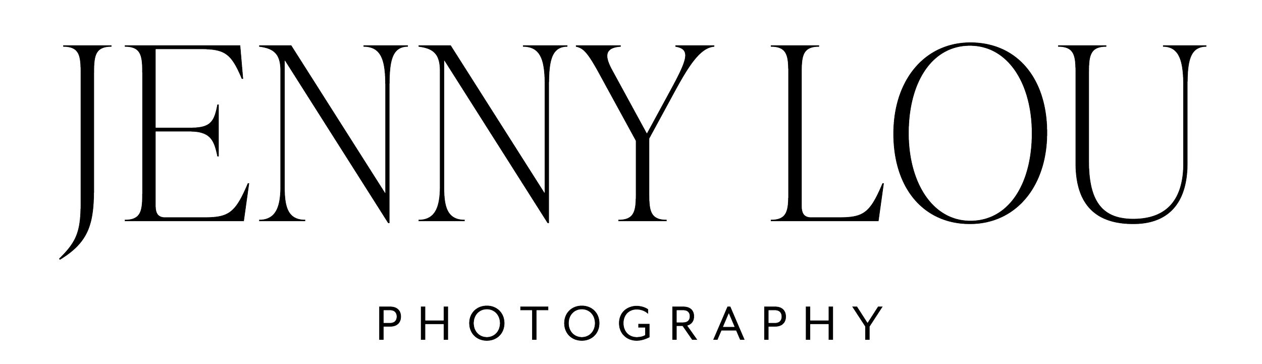 Text logo reading 'JENNY LOU PHOTOGRAPHY' in black outline font.