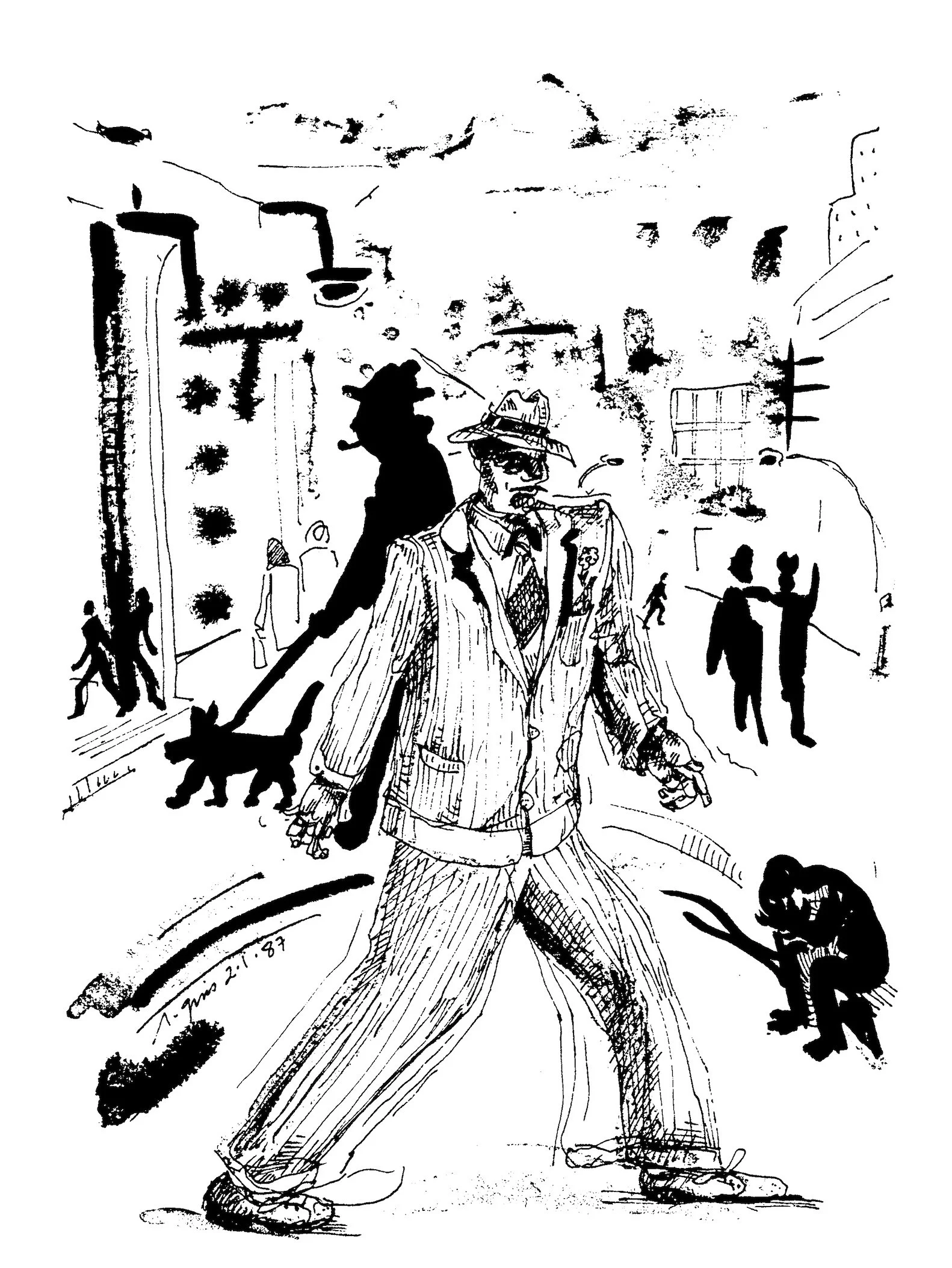 Cityscape with Ganster