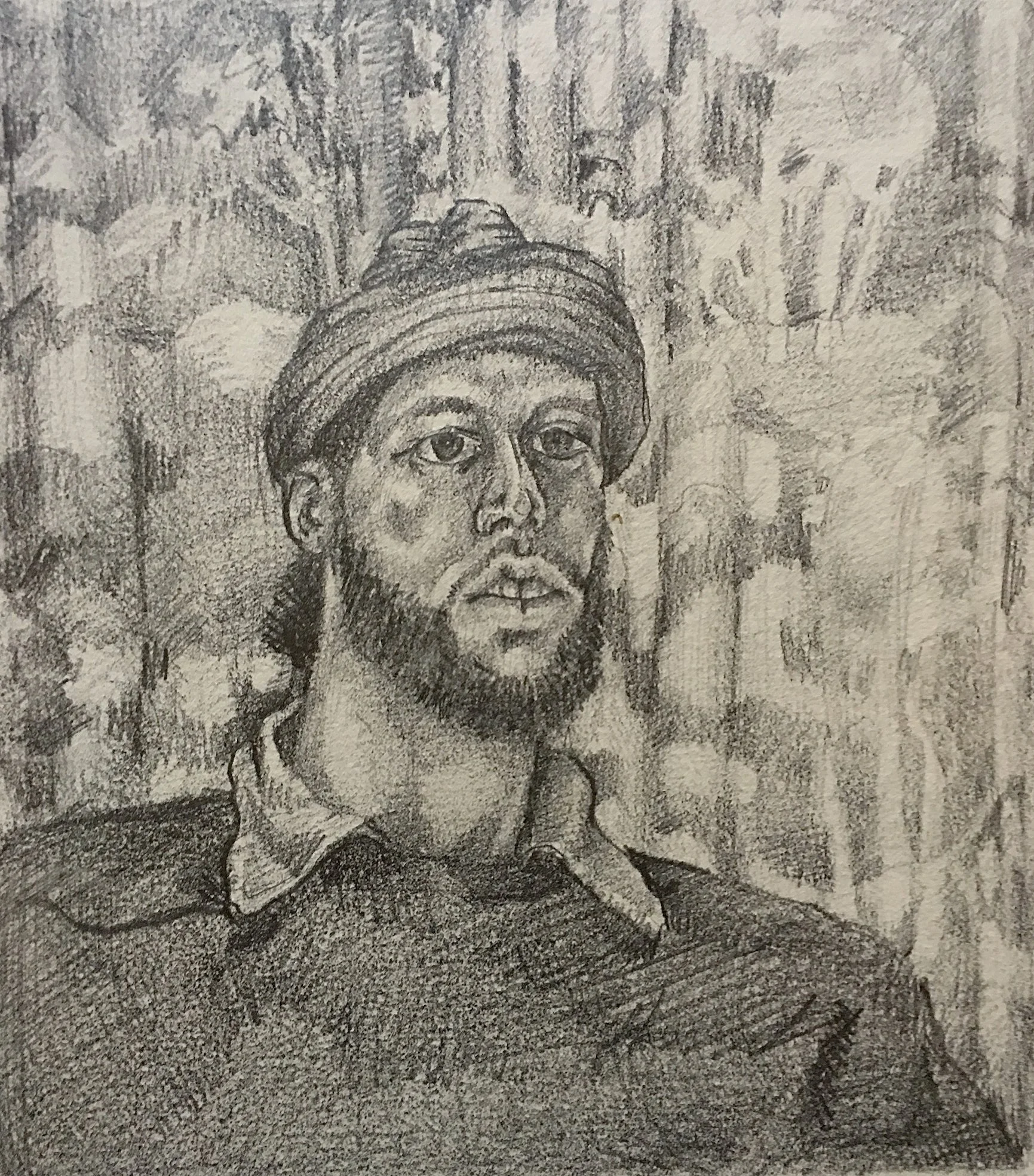 Portrait w/Stocking Cap'74