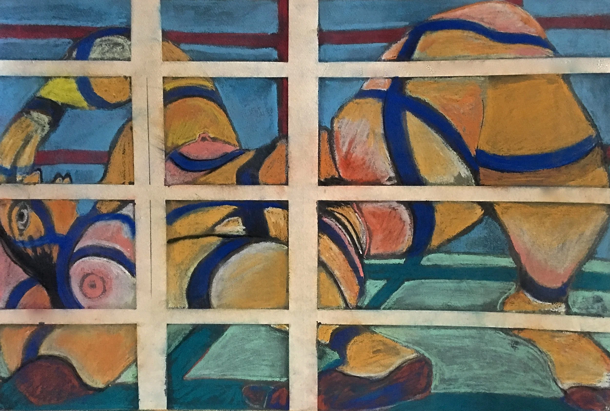 Jailed Nude with Shadows