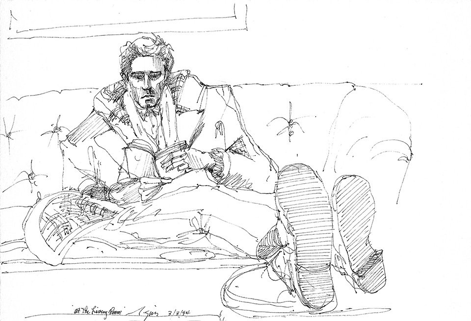 Reading at the Living Room
