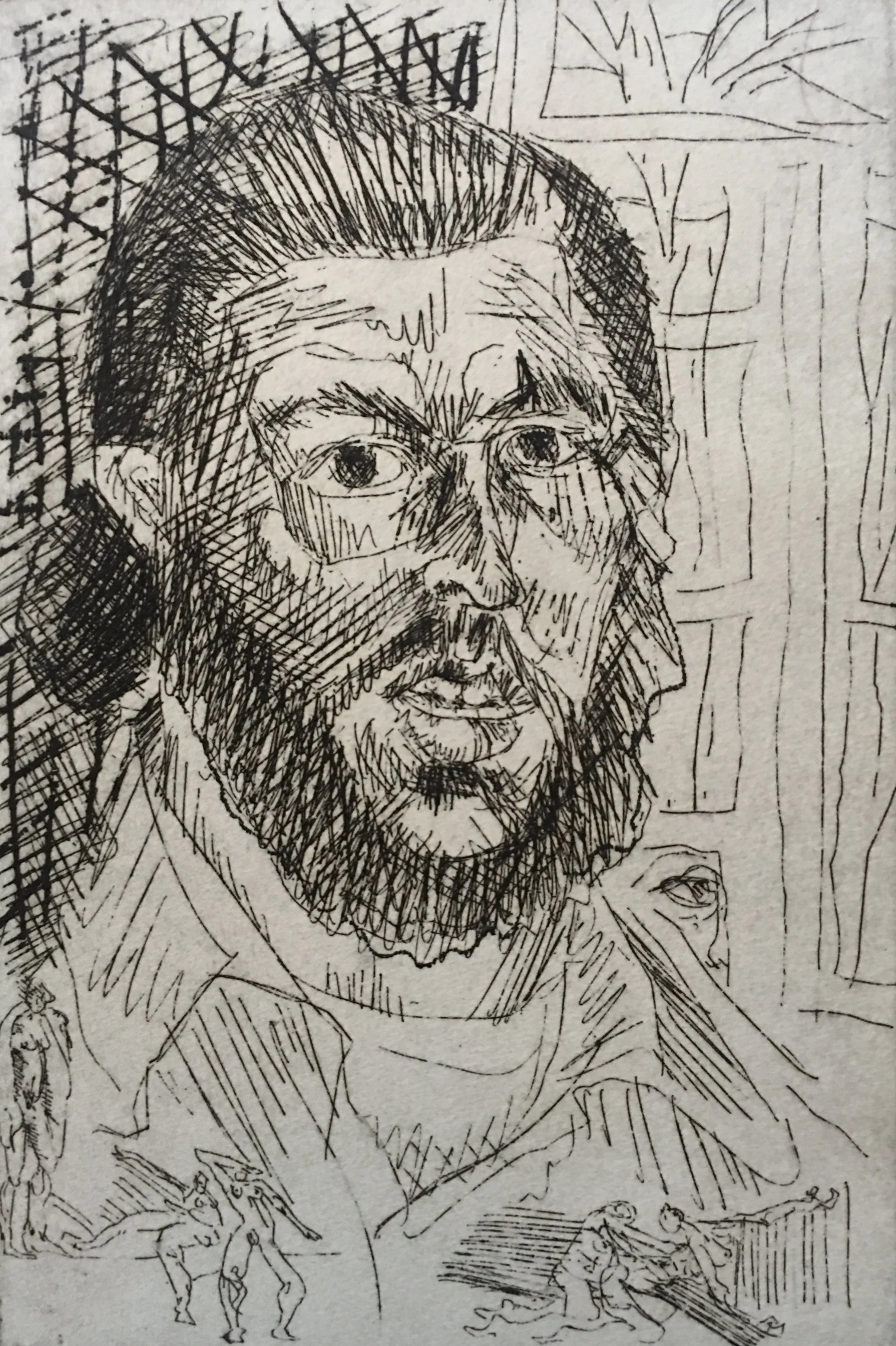 Self Portrait w/Little Fgures'76