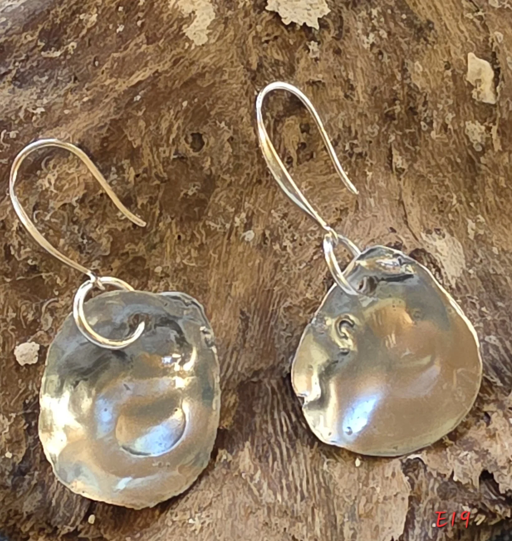 Mini Silver Oyster Shell Earrings