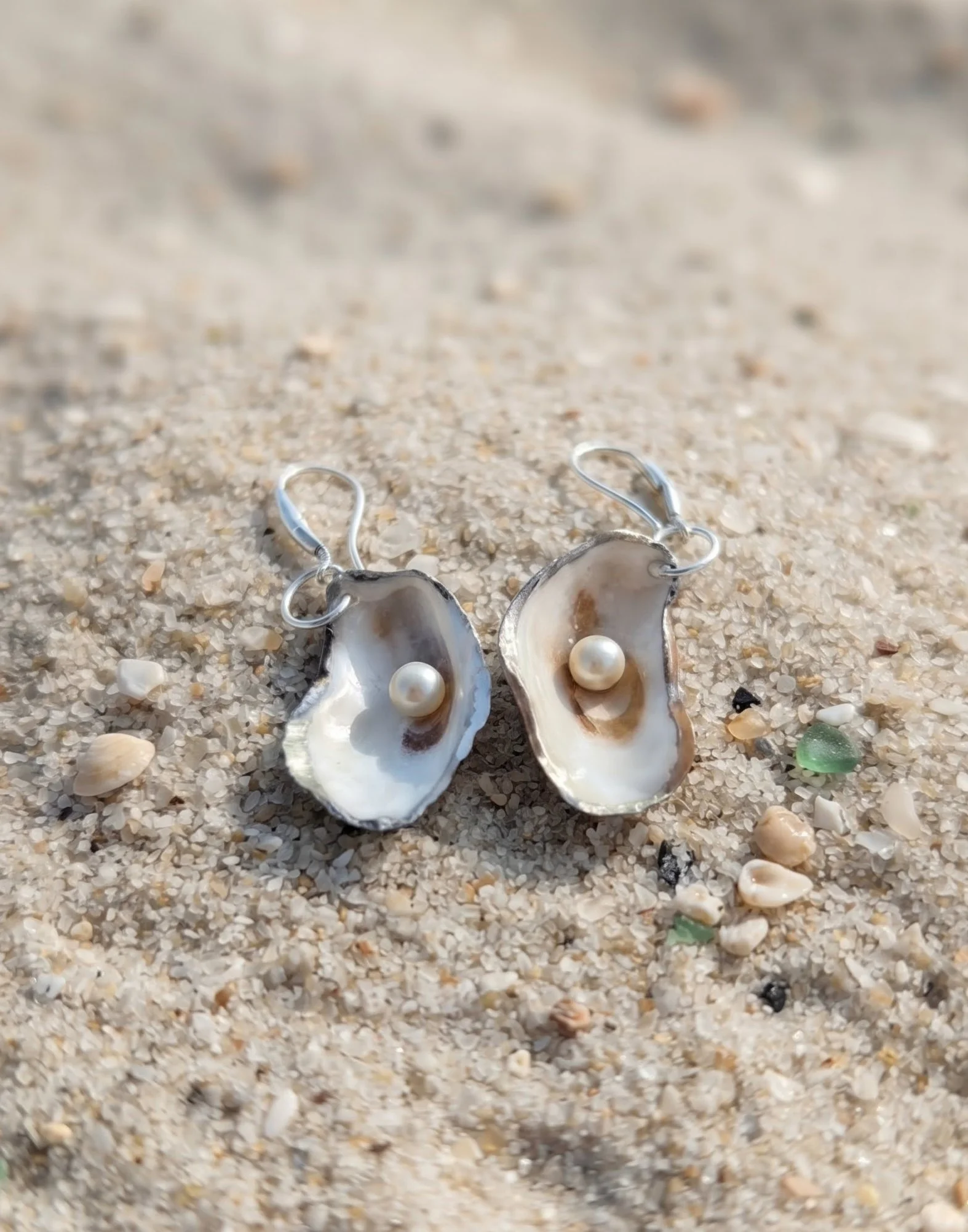 Natural Oyster Shell Earrings