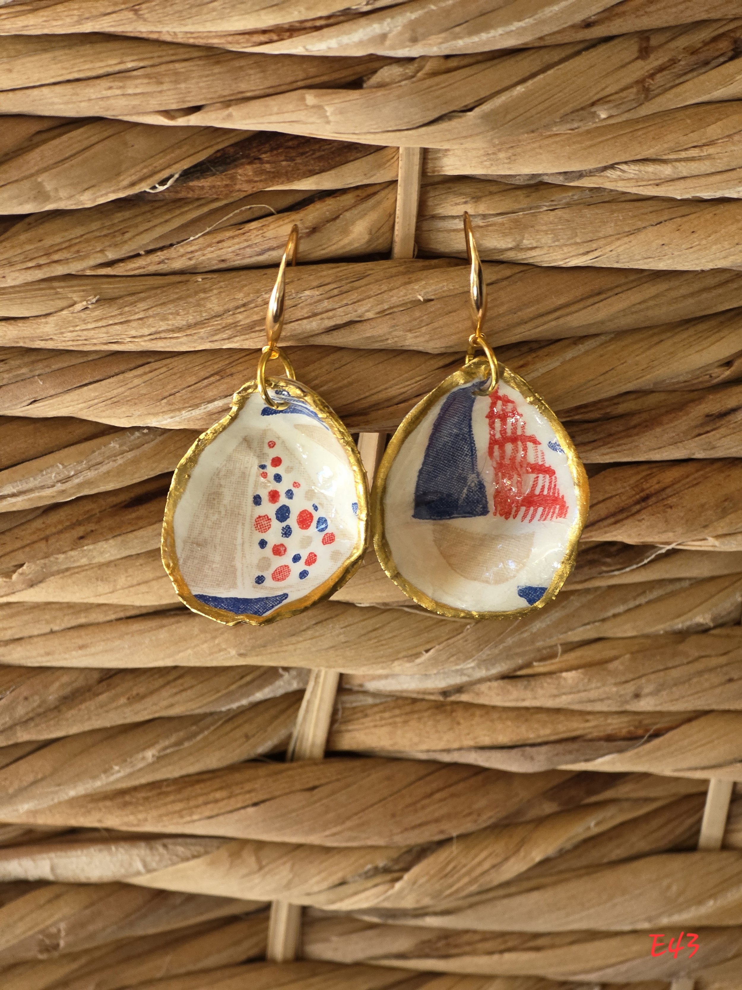 Sailboat Oyster Shell Earrings
