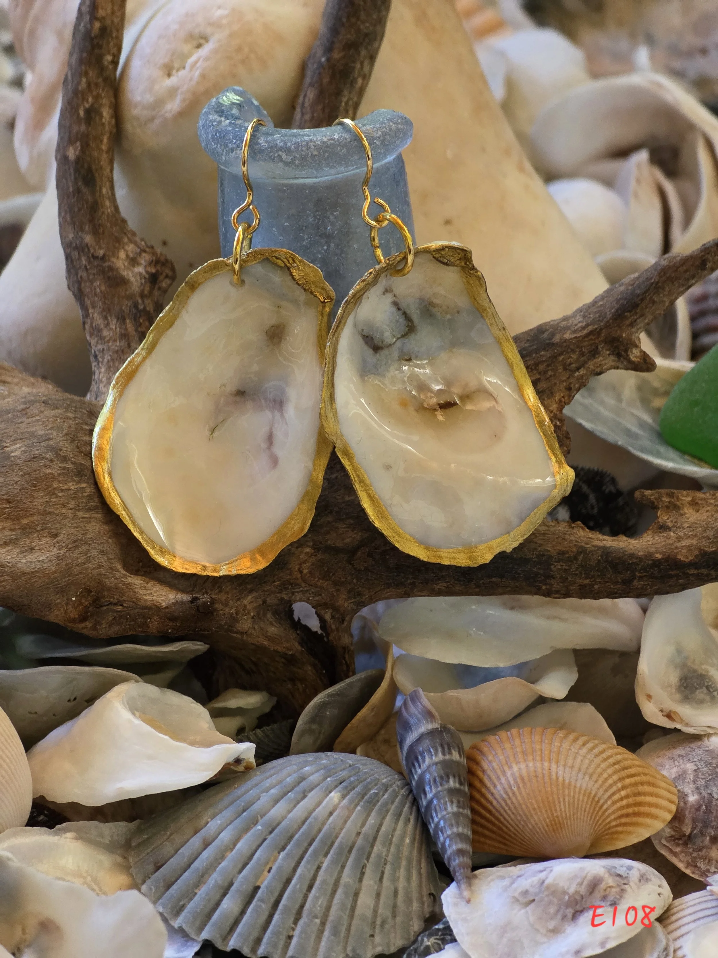 Natural Oyster Shell Earrings
