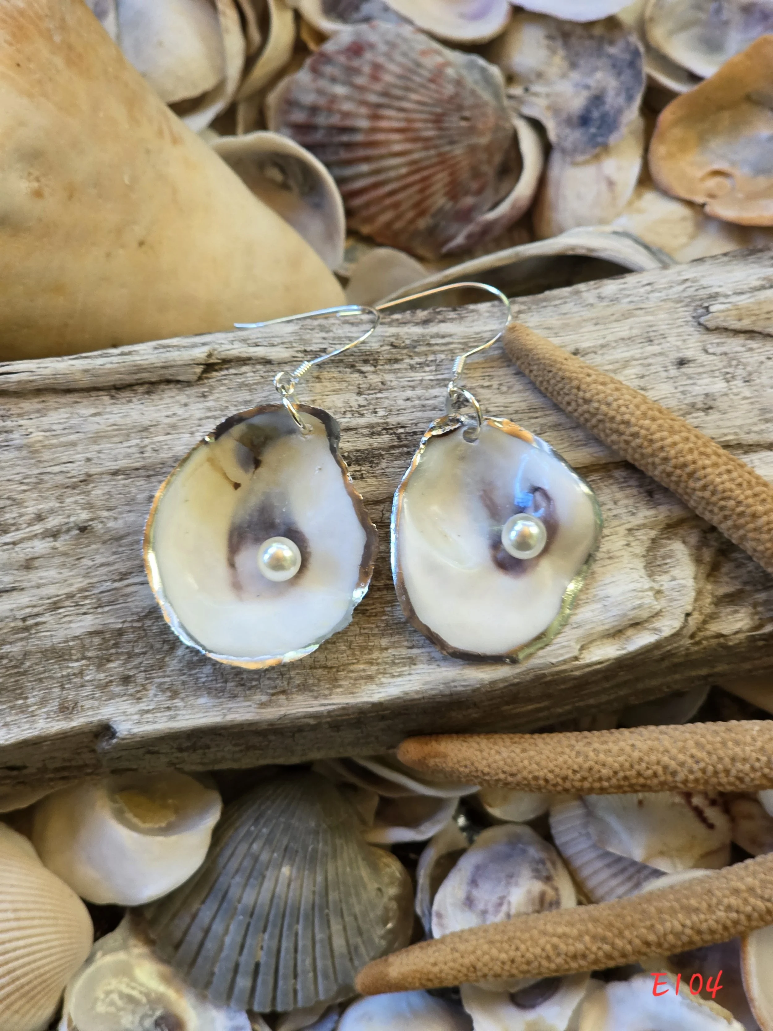 Natural Oyster Shell Earrings