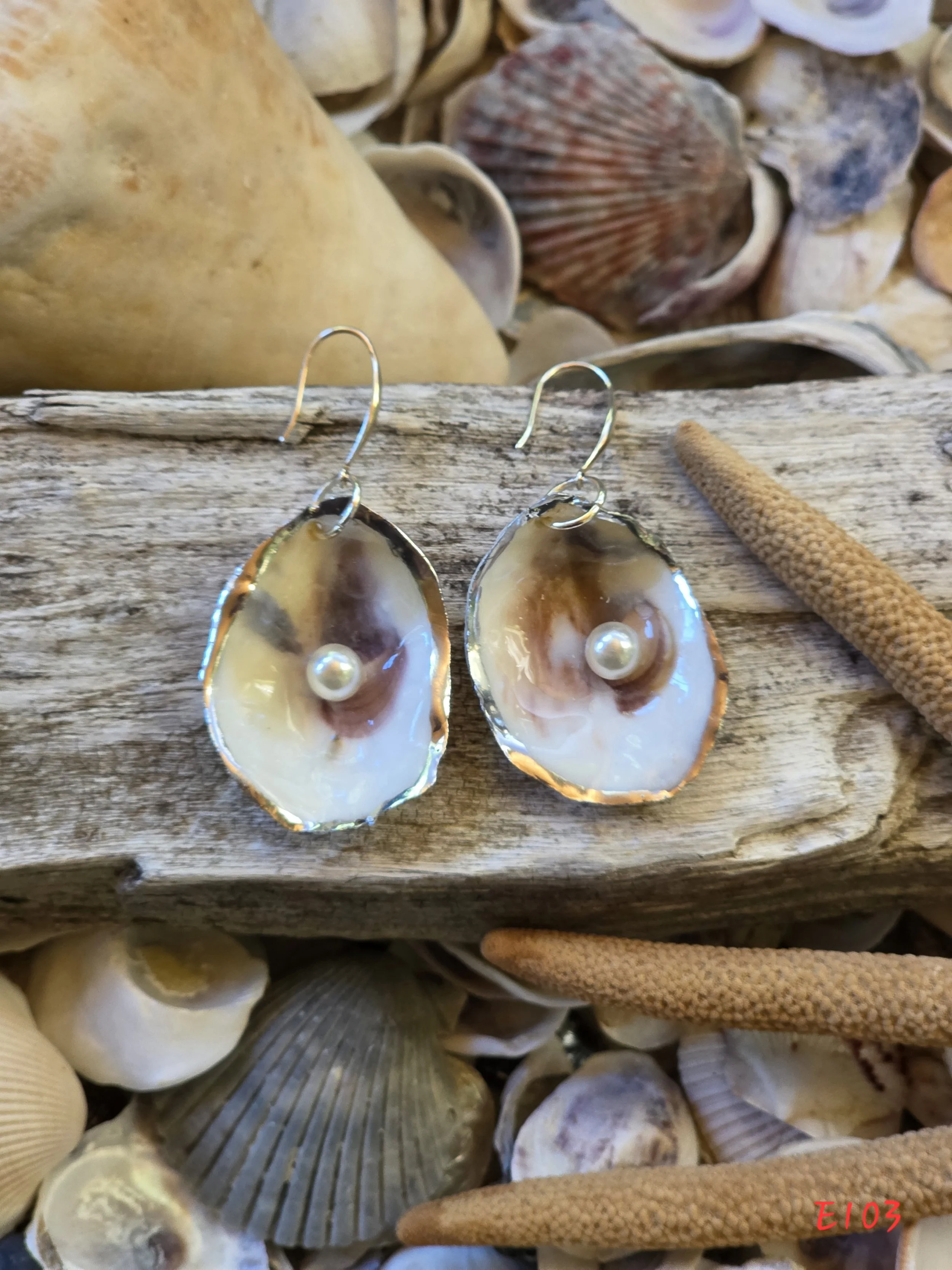 Natural Oyster Shell Earrings
