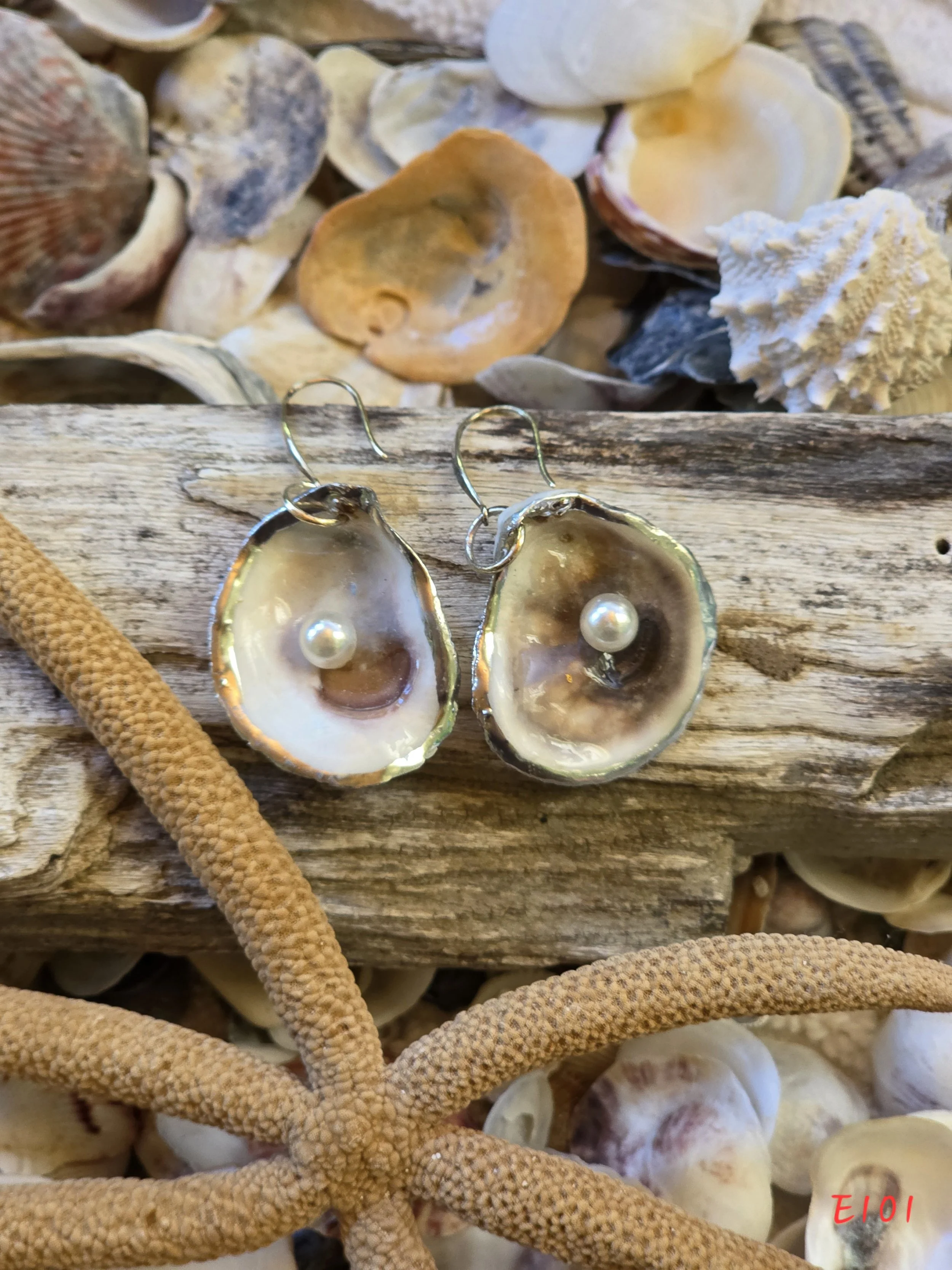 Natural Oyster Shell Earrings
