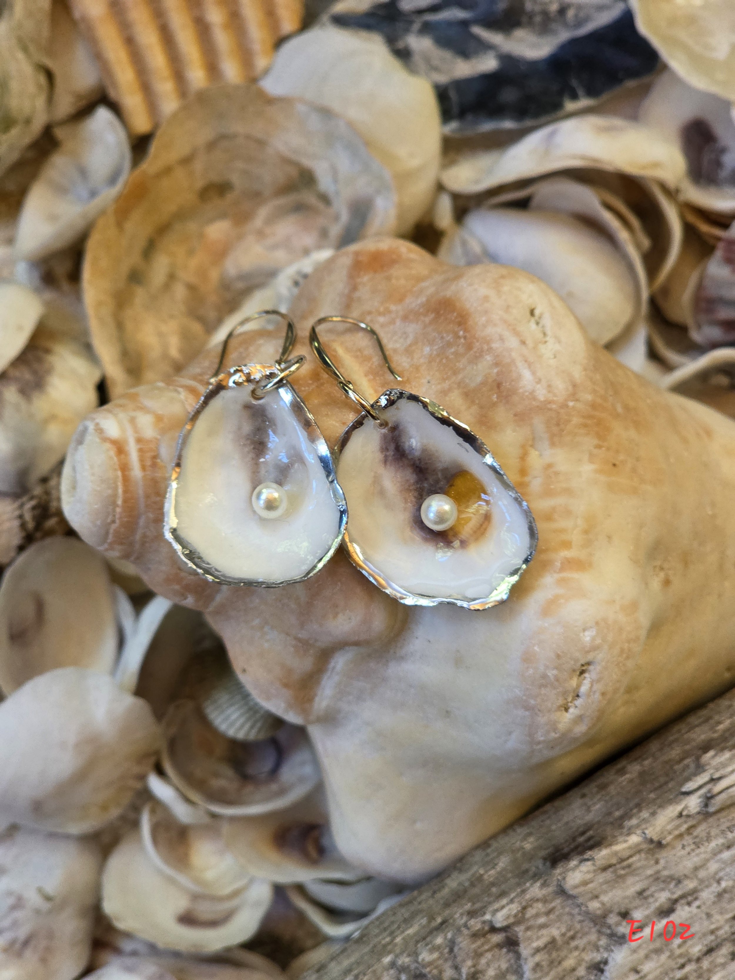 Natural Oyster Shell Earrings