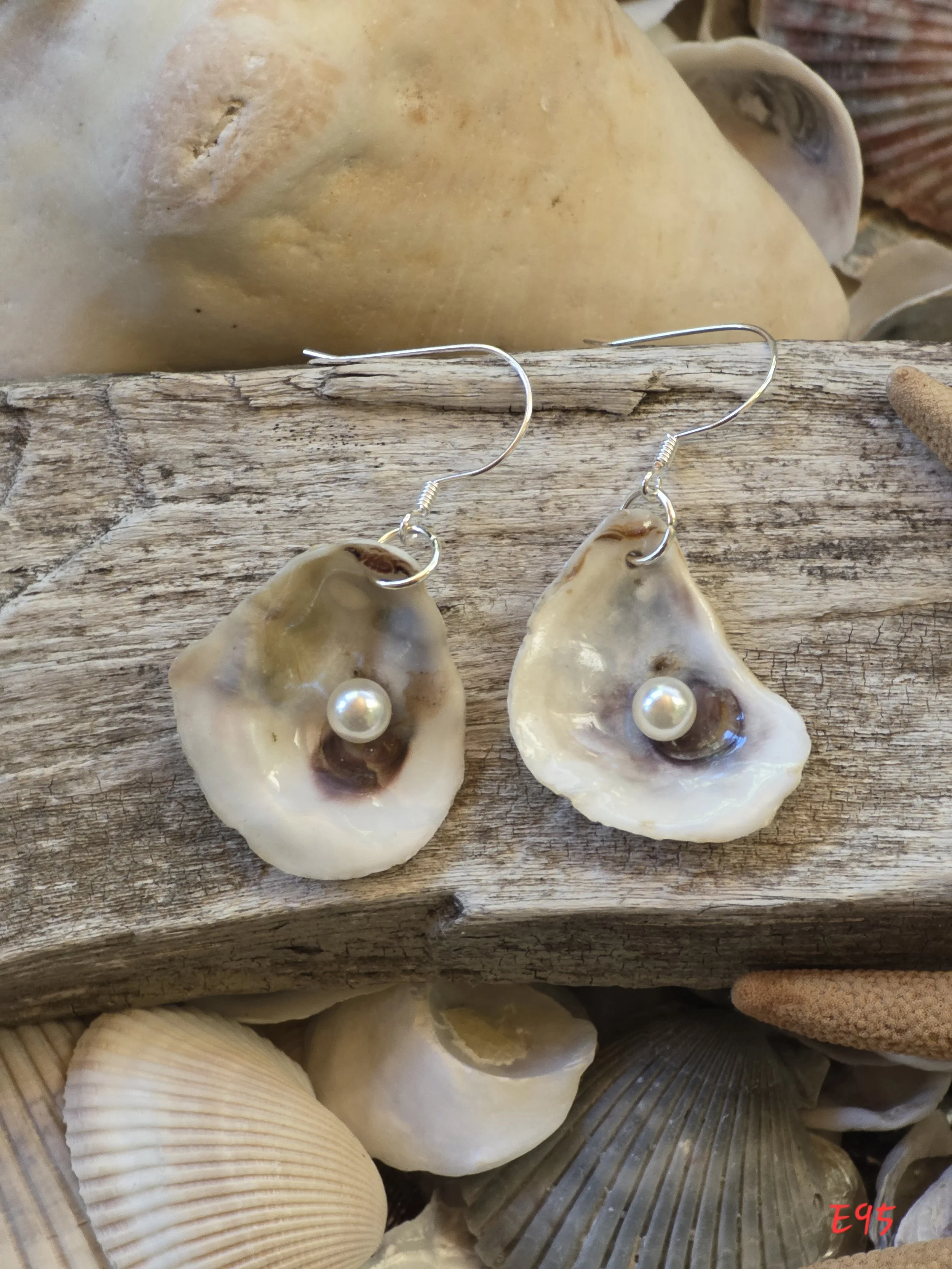 Natural Oyster Shell Earrings