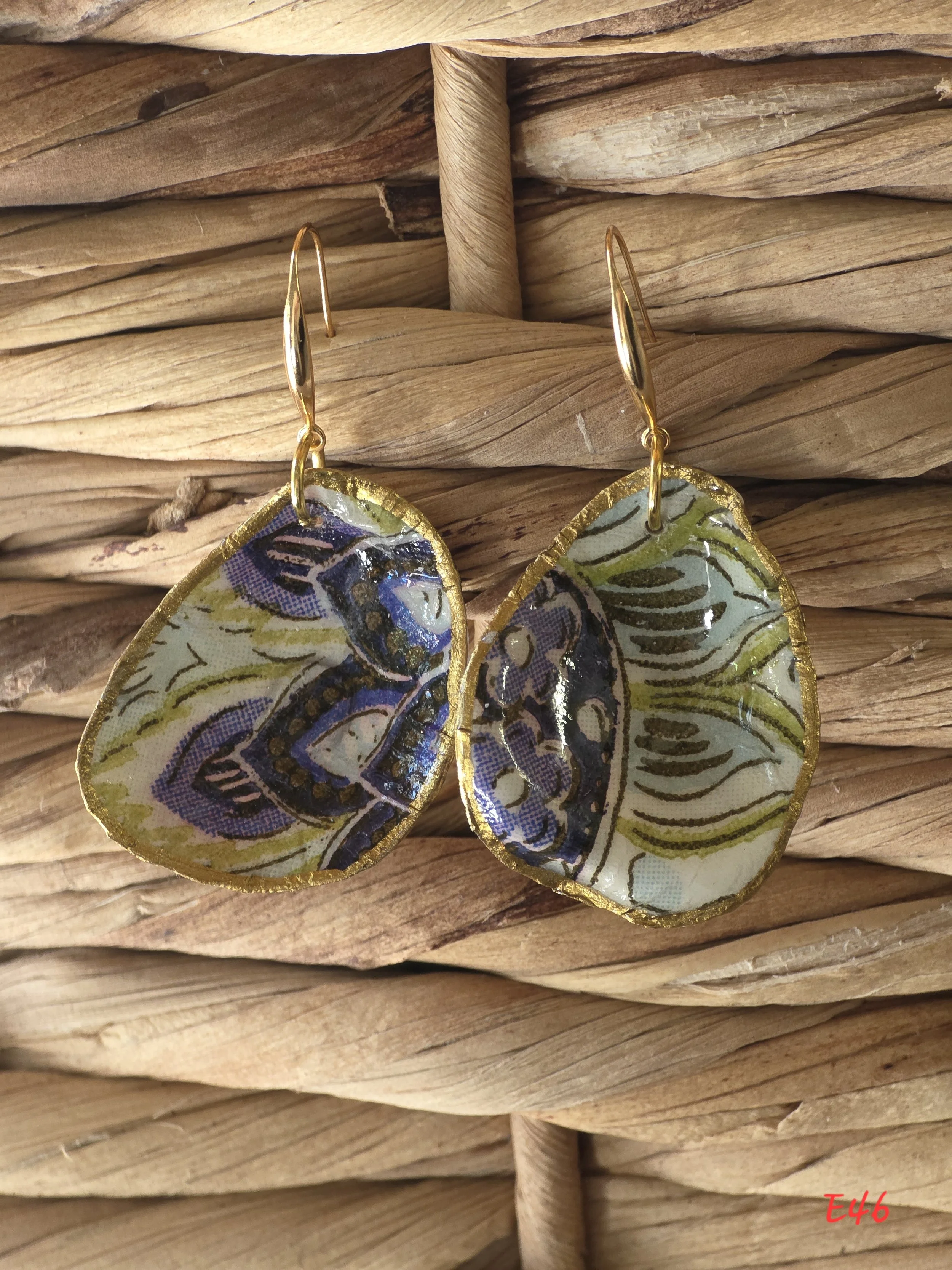 Purple Petals Oyster Shell Earrings
