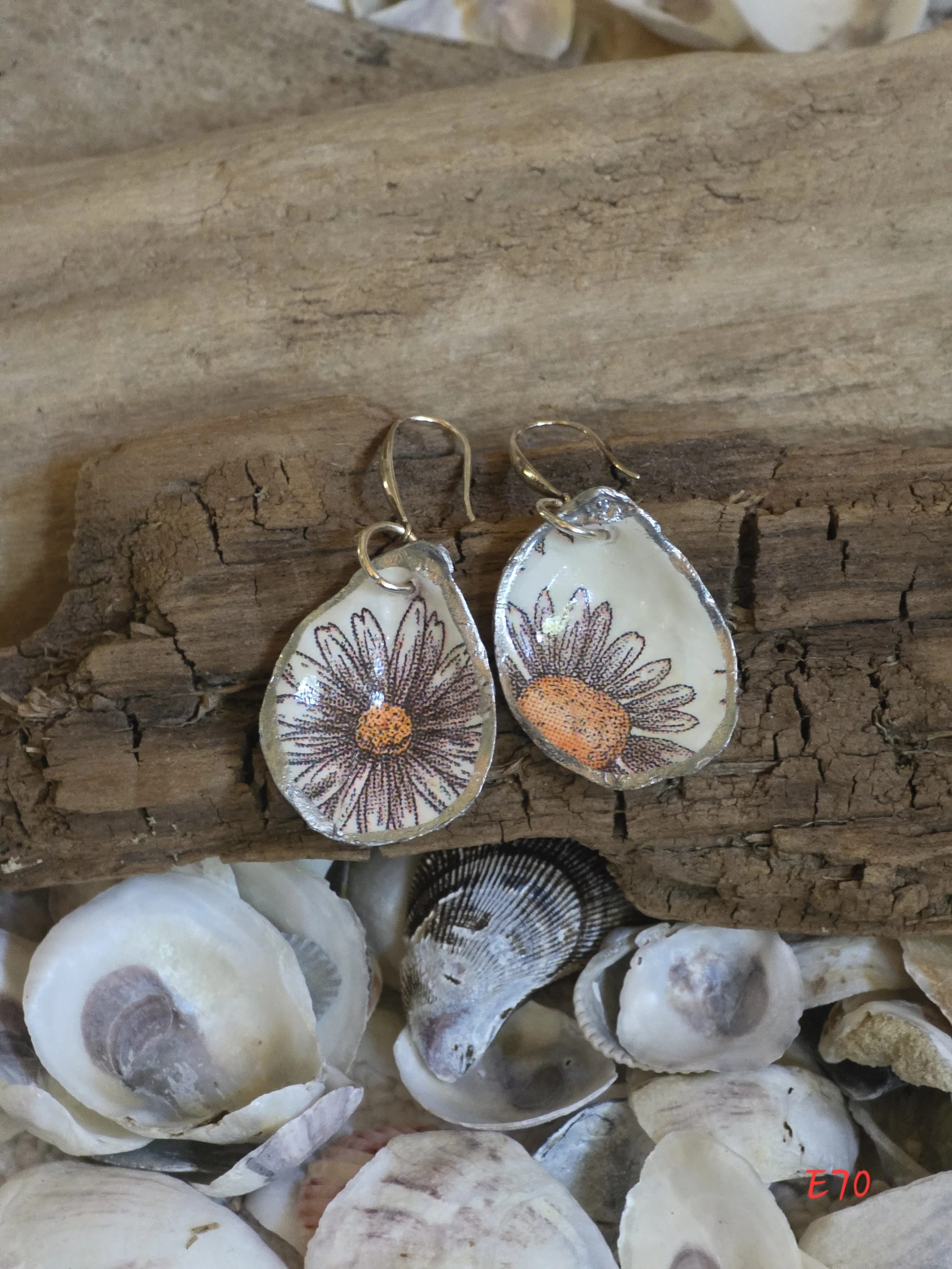 Oopsy Daisy Oyster Shell Earrings