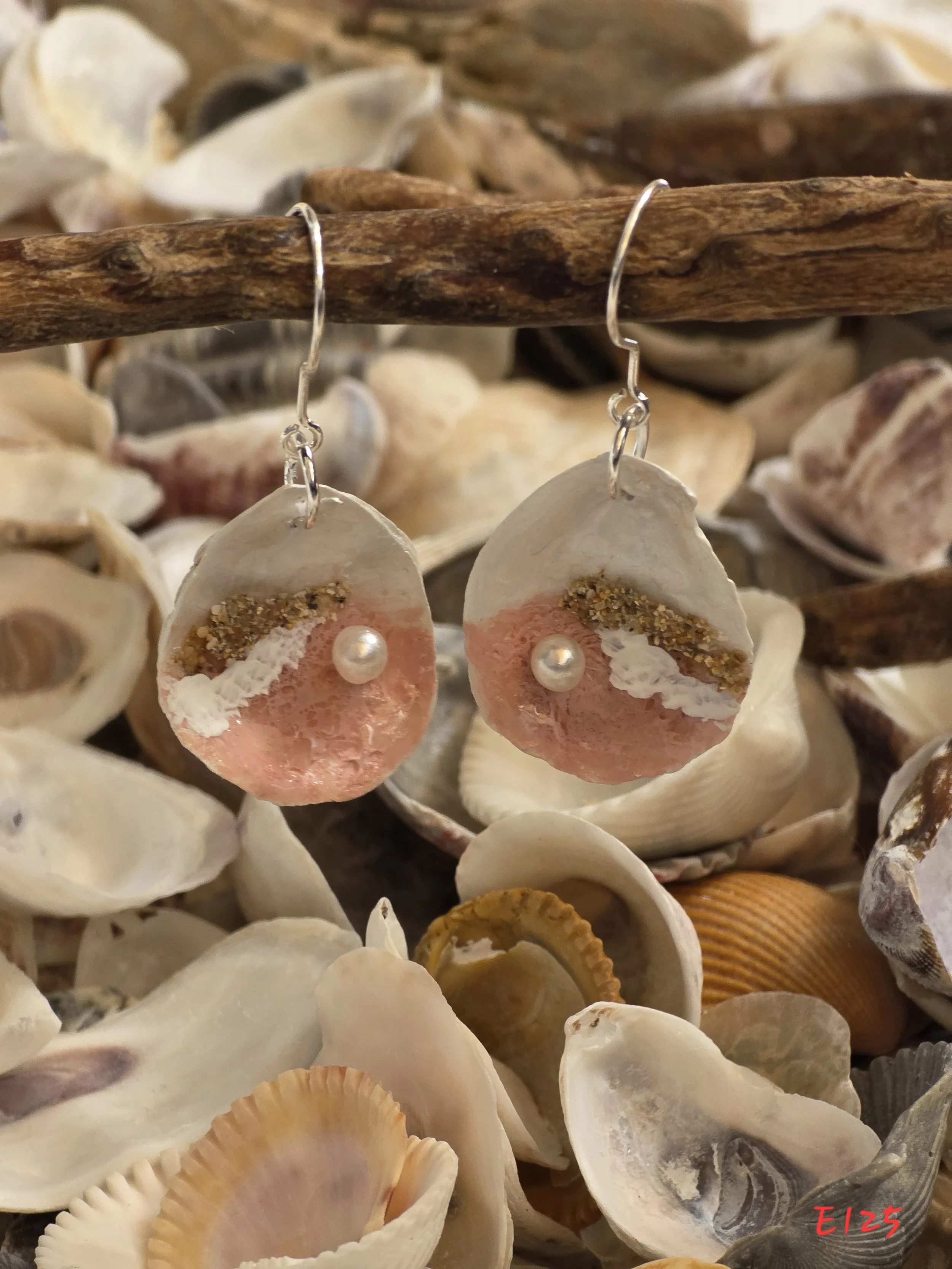 Pink Sands Oyster Shell Earrings