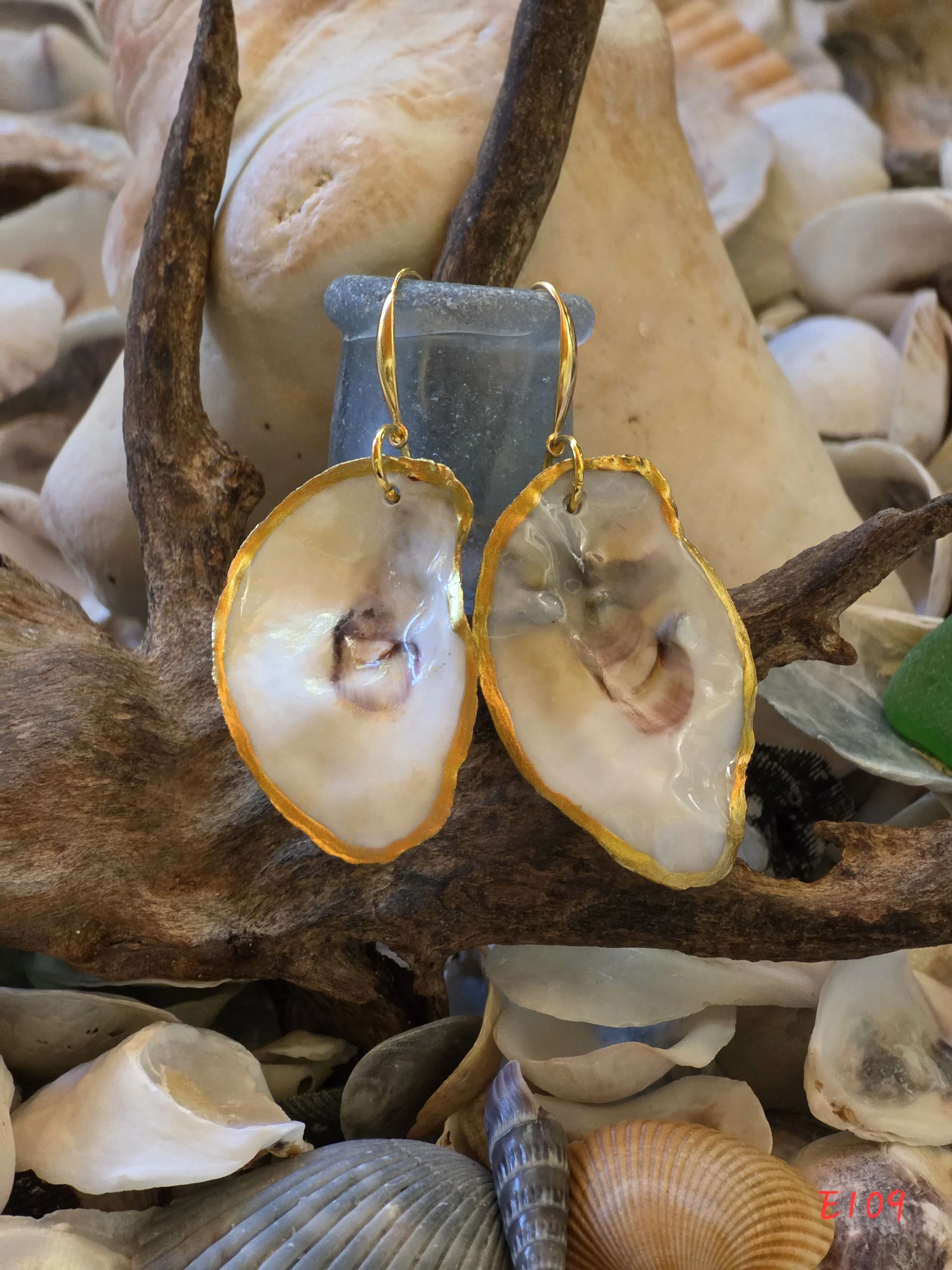 Natural Oyster Shell Earrings