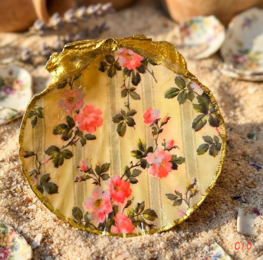 Gilded Floral Trinket Dish