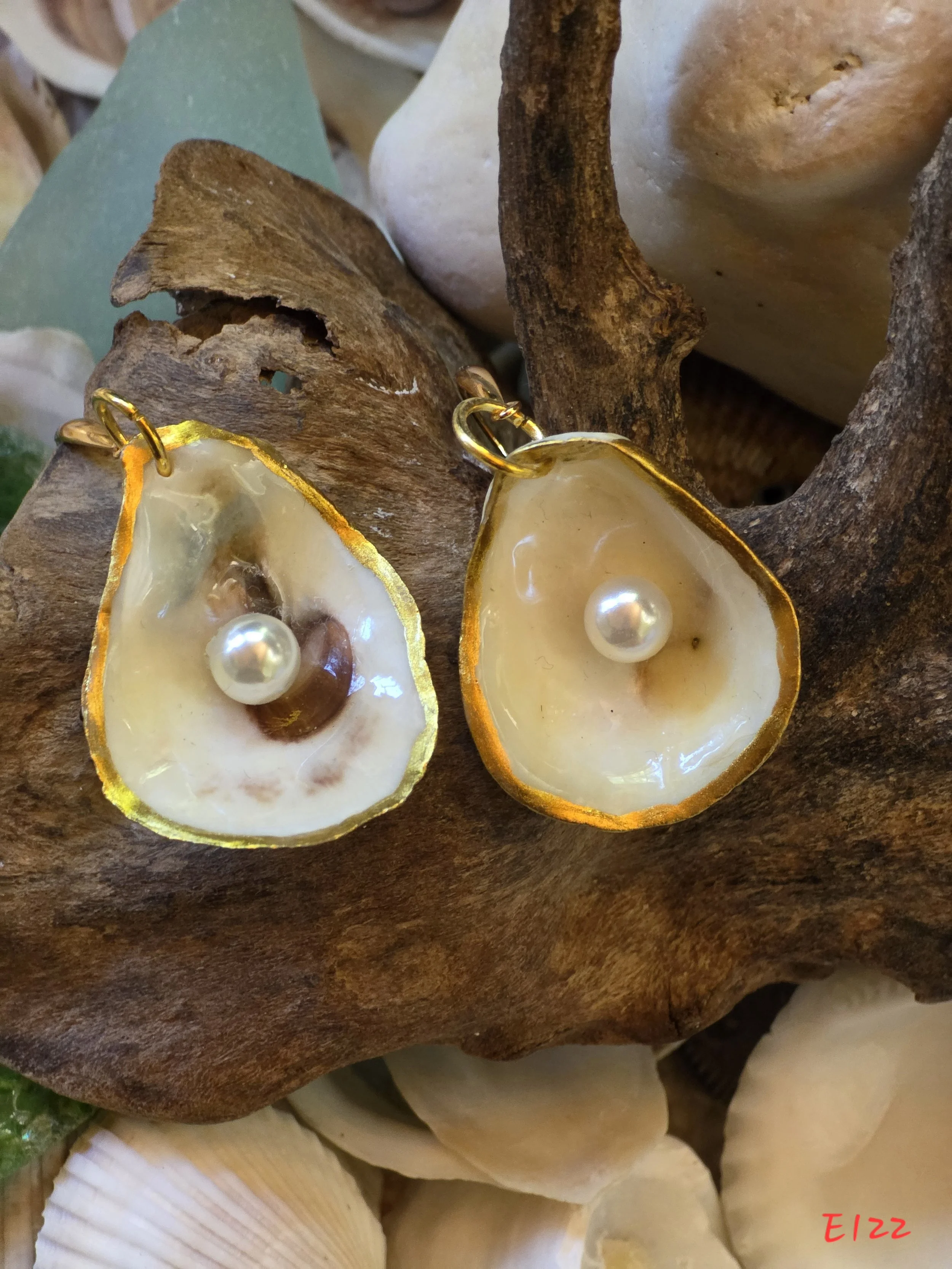 Natural Oyster Shell Earrings