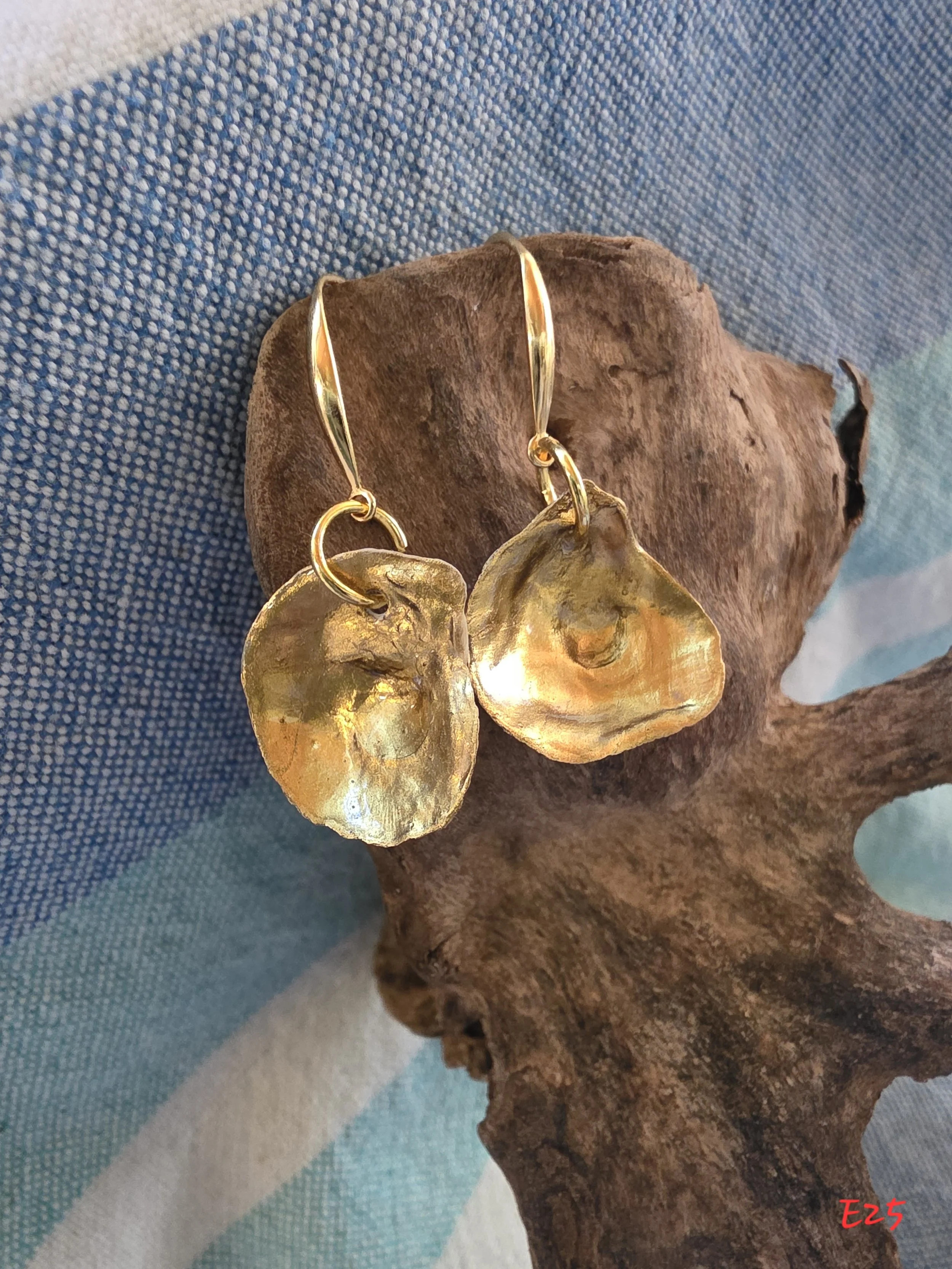 Mini Gold Oyster Shell Earrings