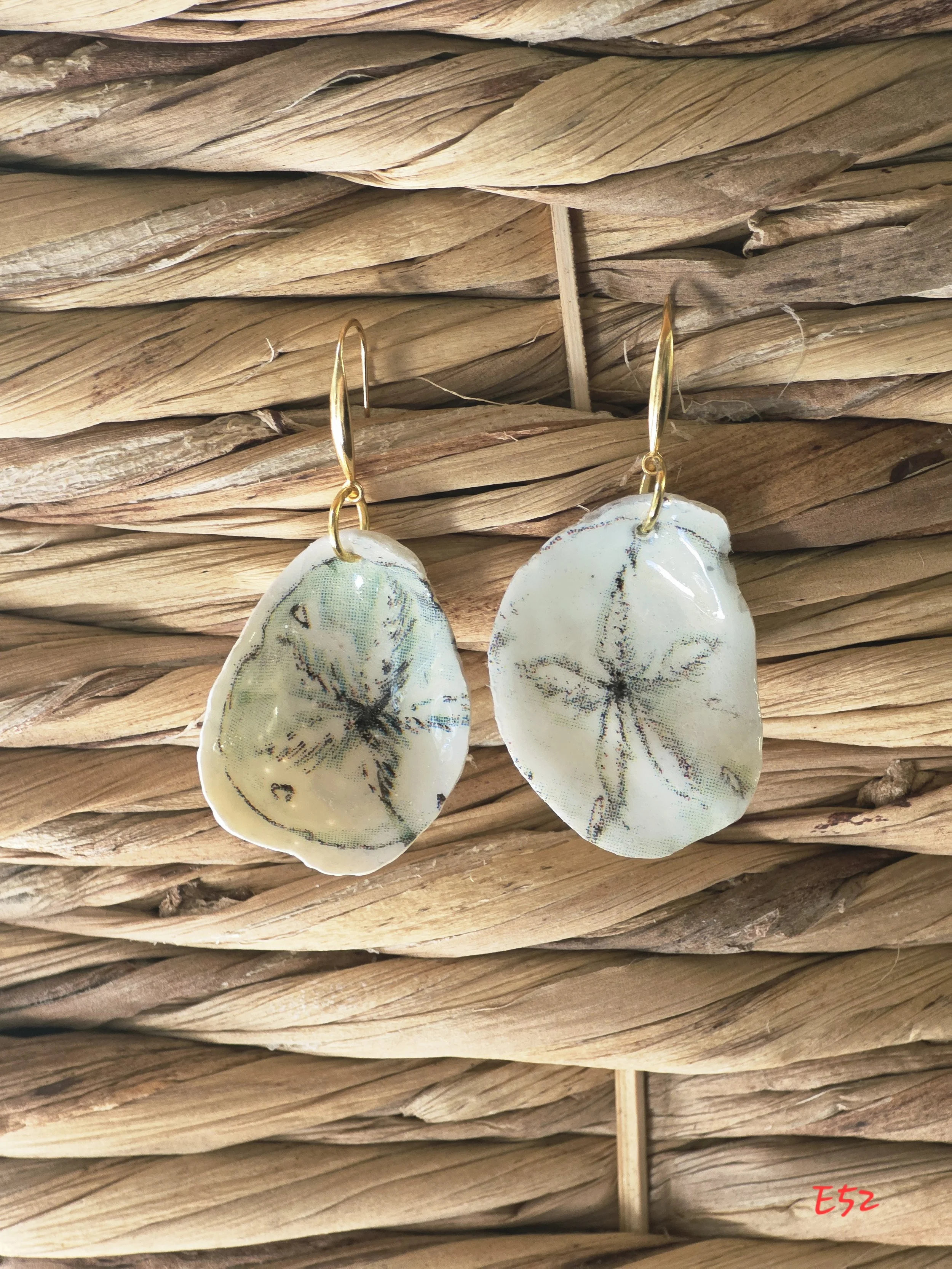 Sand Dollar Oyster Shell Earrings