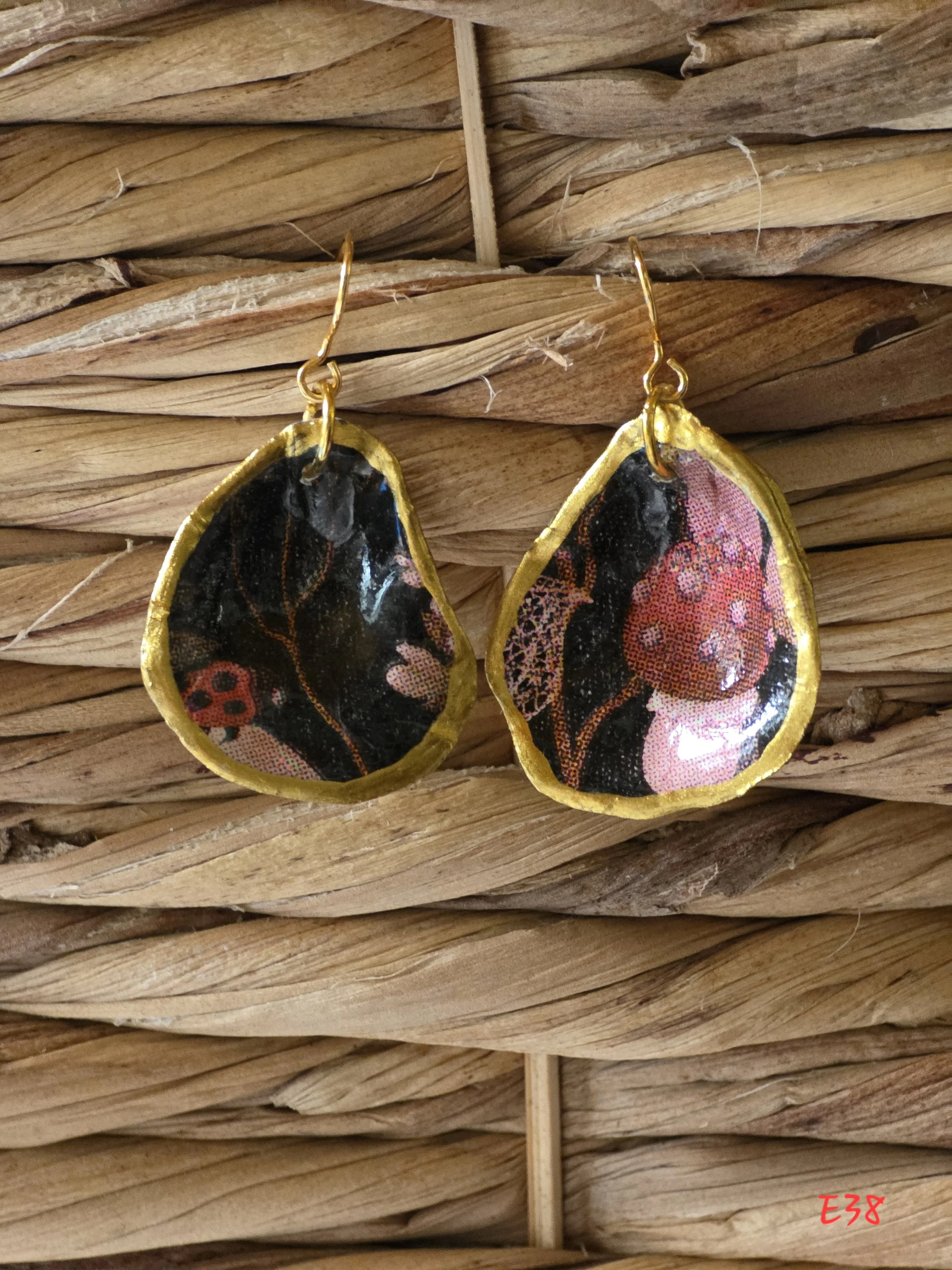 Mushroom Oyster Shell Earrings