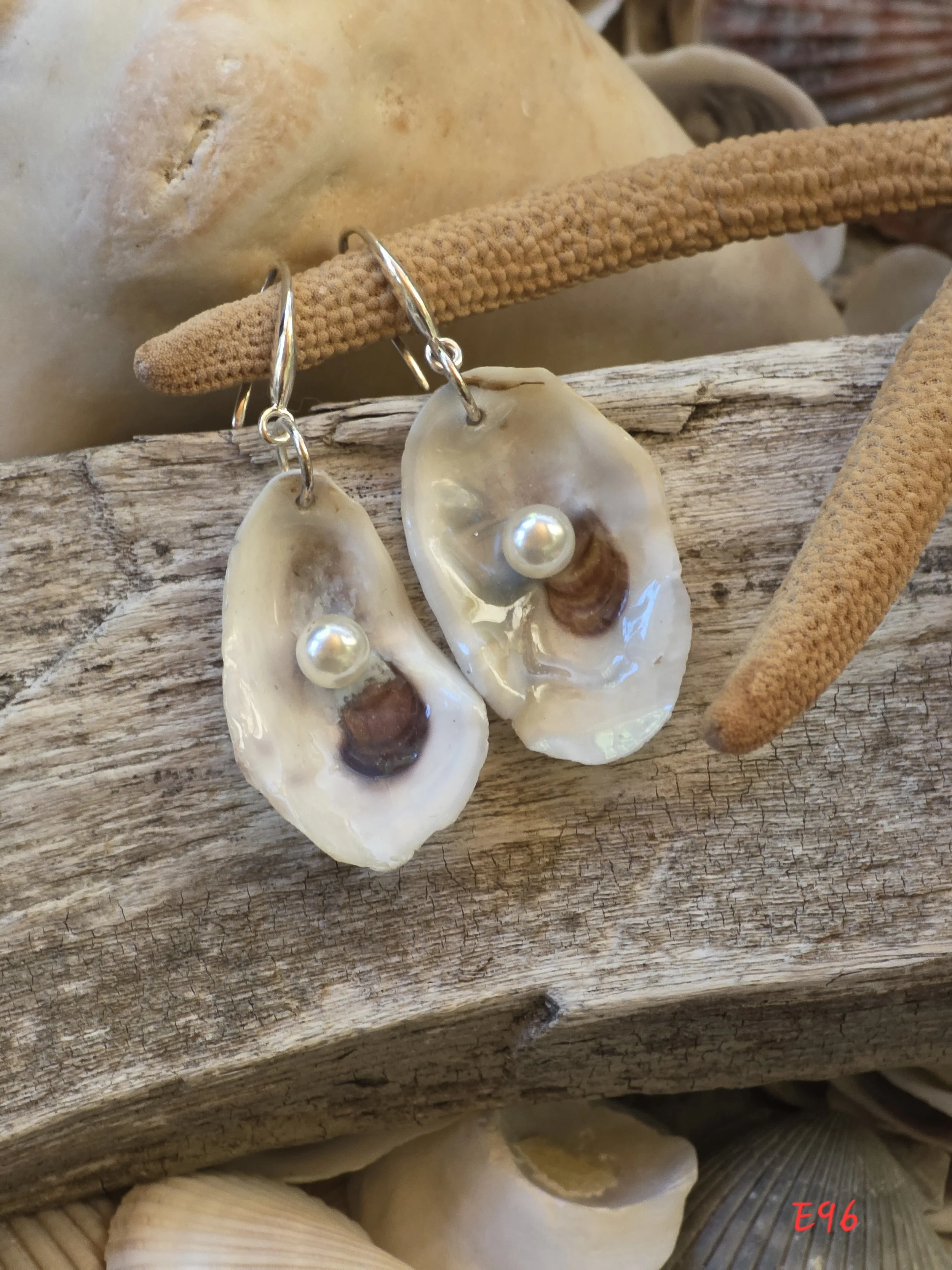 Natural Oyster Shell Earrings