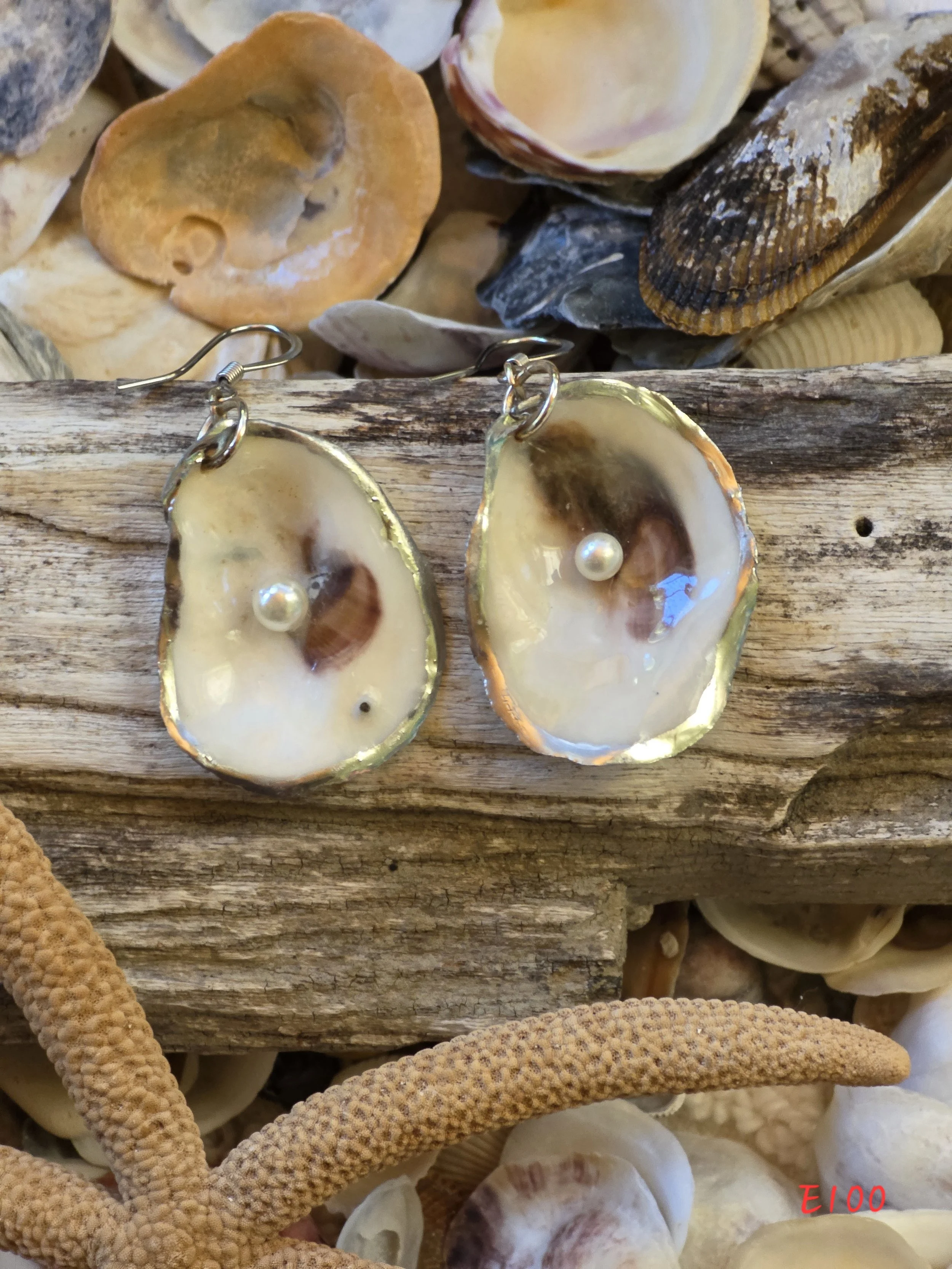 Natural Oyster Shell Earrings