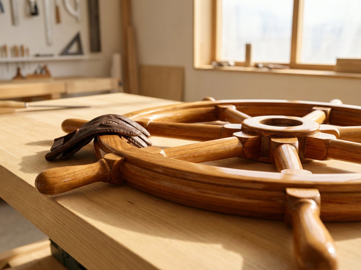 Teak Steering Wheel