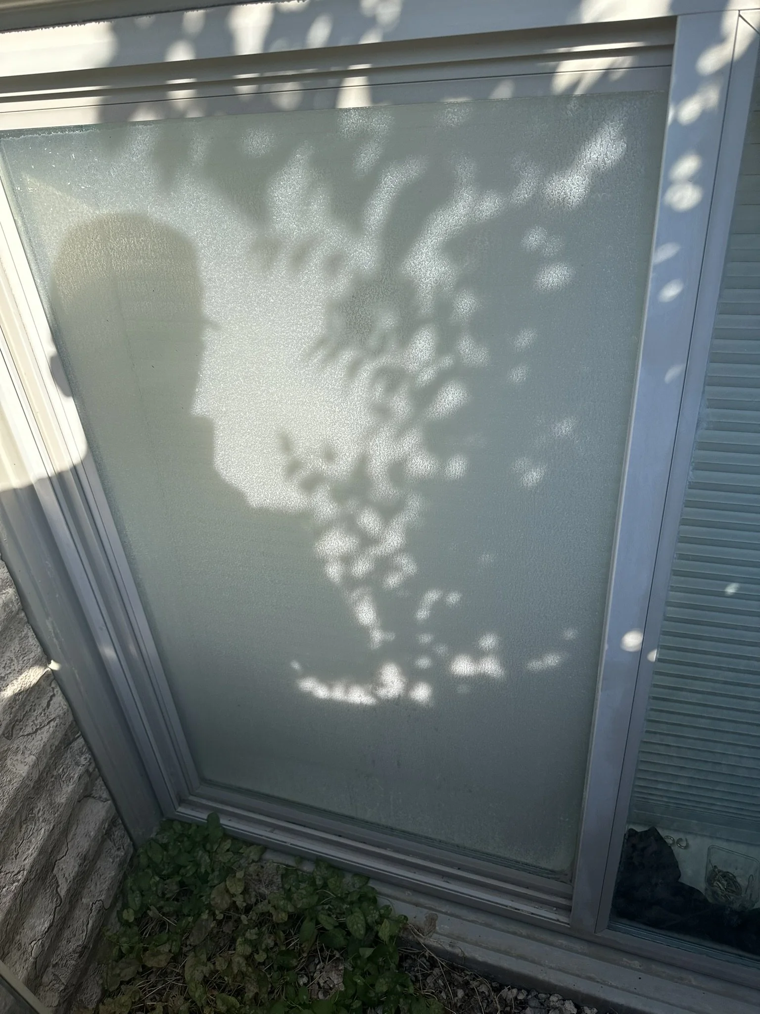 Exterior glass door before window washing