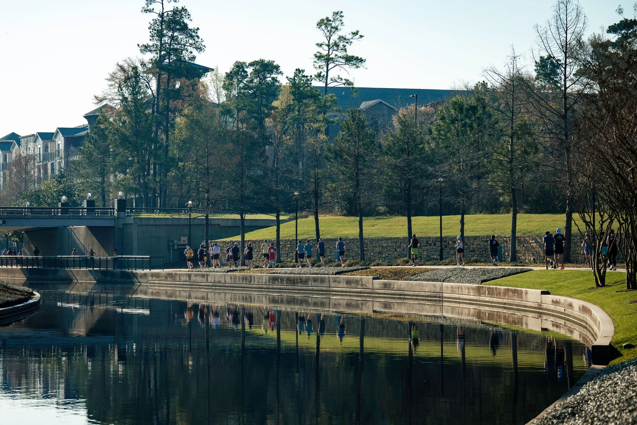 A scenic route beside The Woodlands Waterway