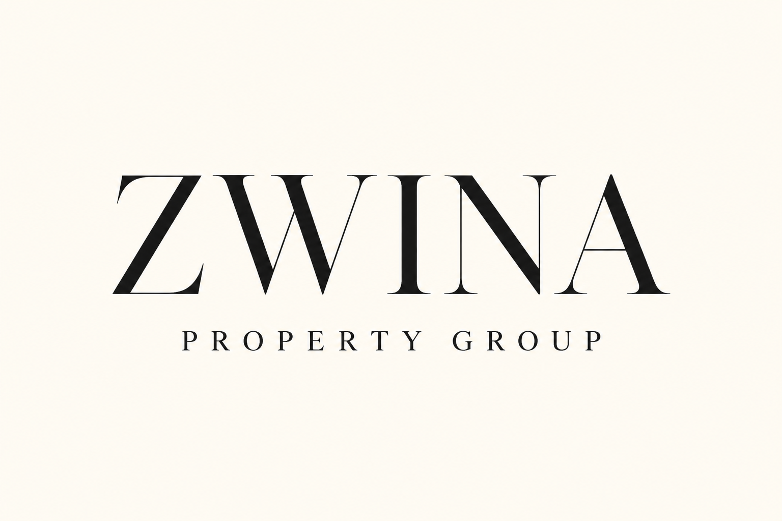 Logo of ZWINA Property Group with black text on a white background.
