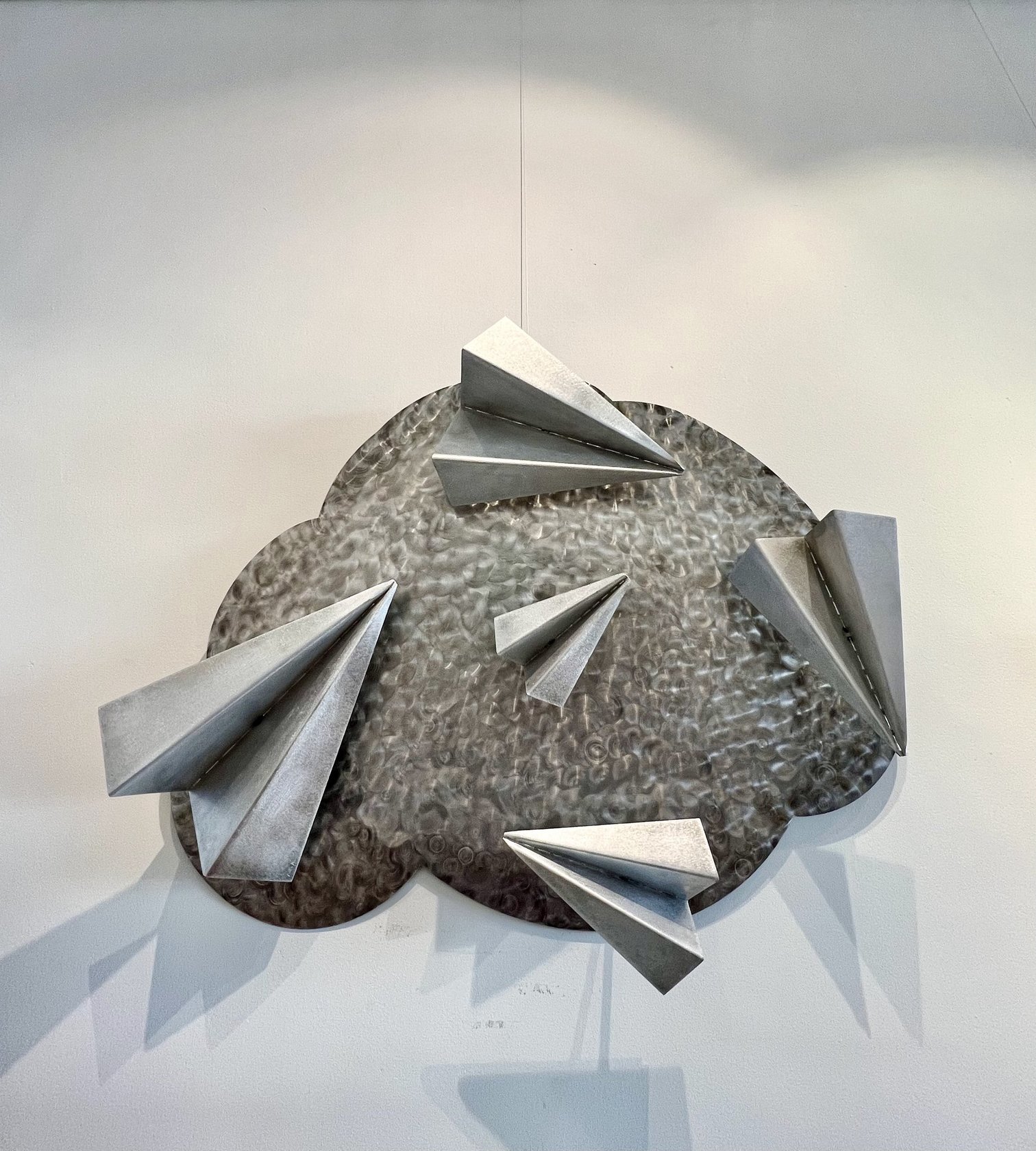 "Fly Like Paper" Aluminum Brushed Finish Wall Sculpture
