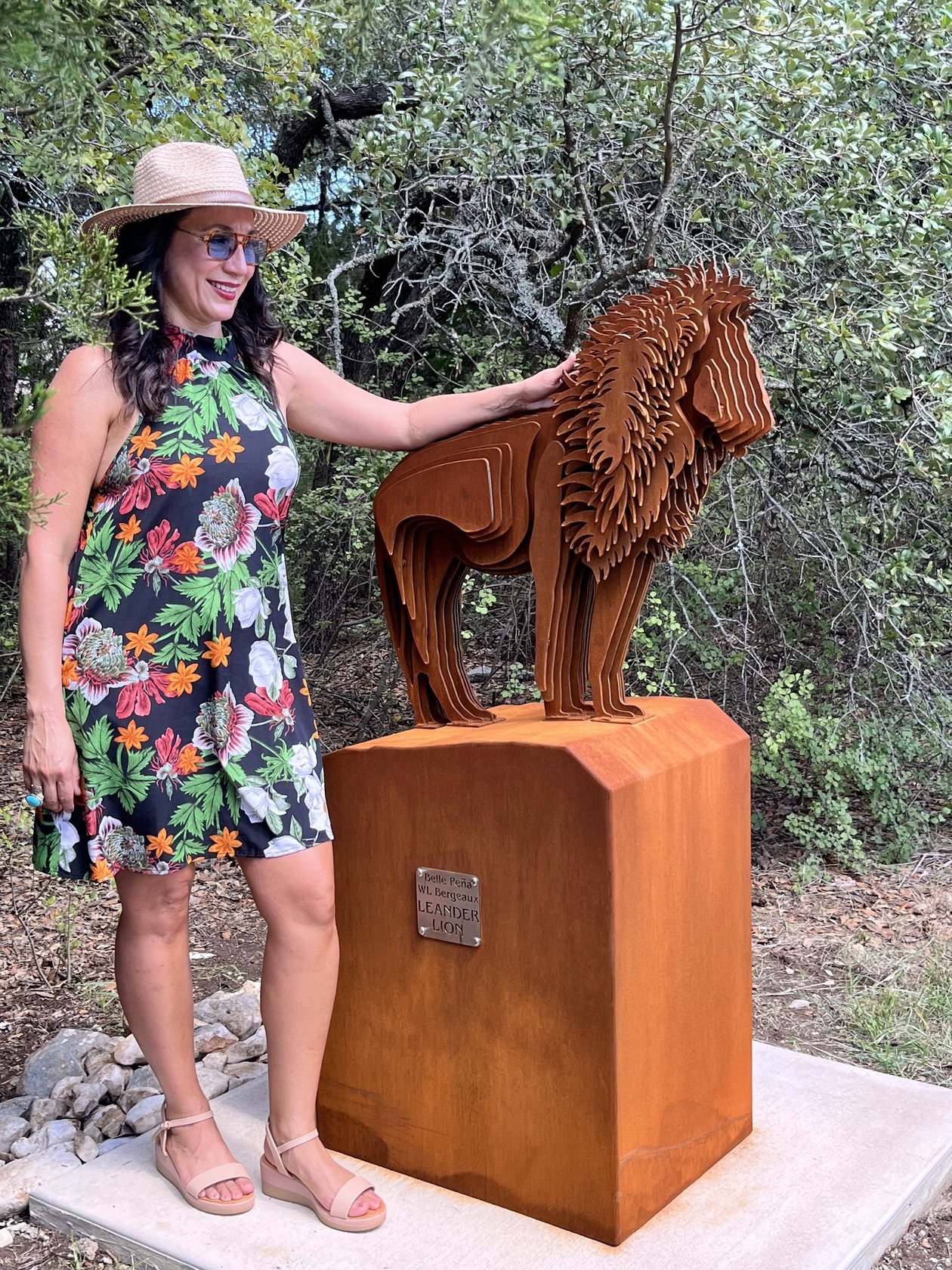 Lion Sculpture with Pedestal