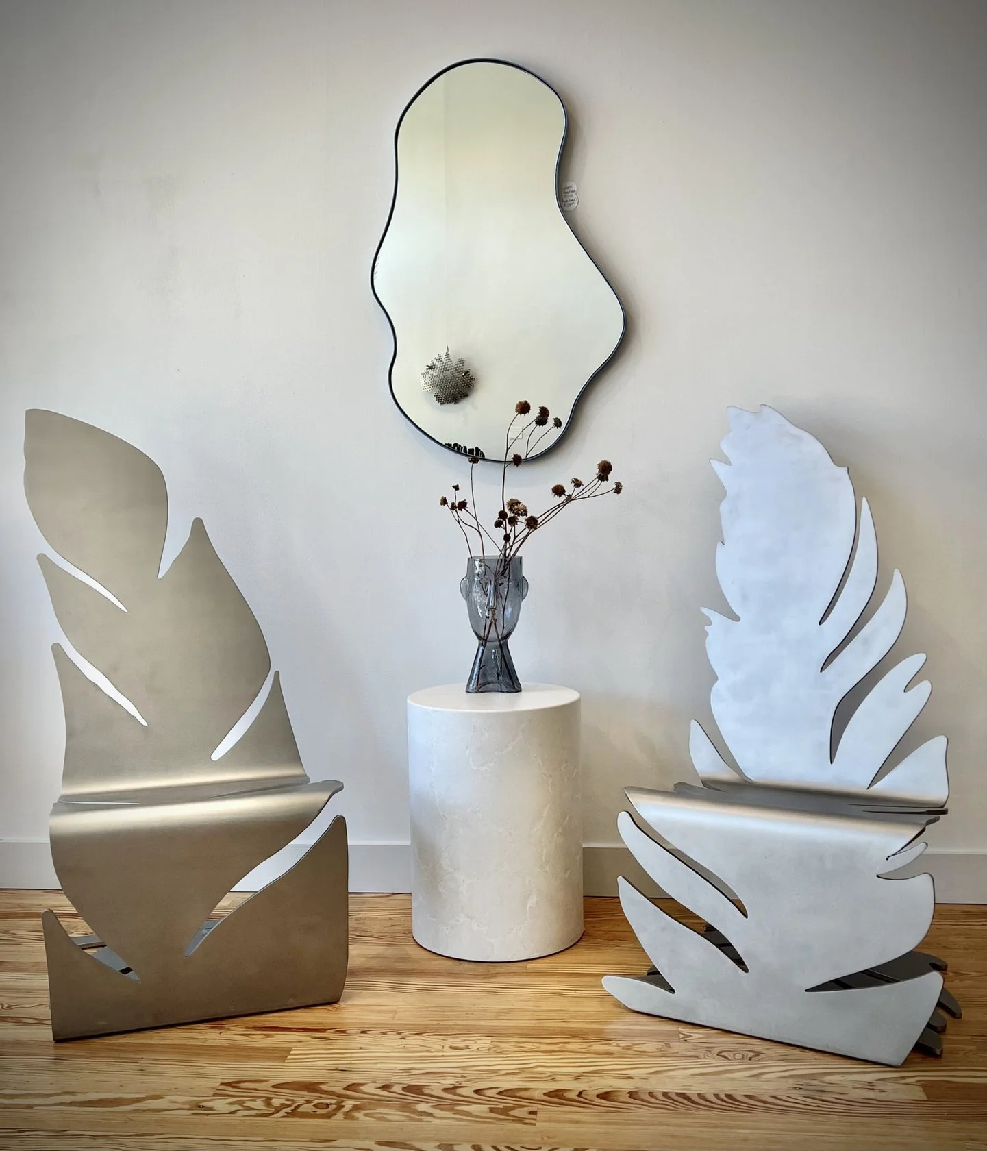Stainless Steel Feather Chairs (Set)