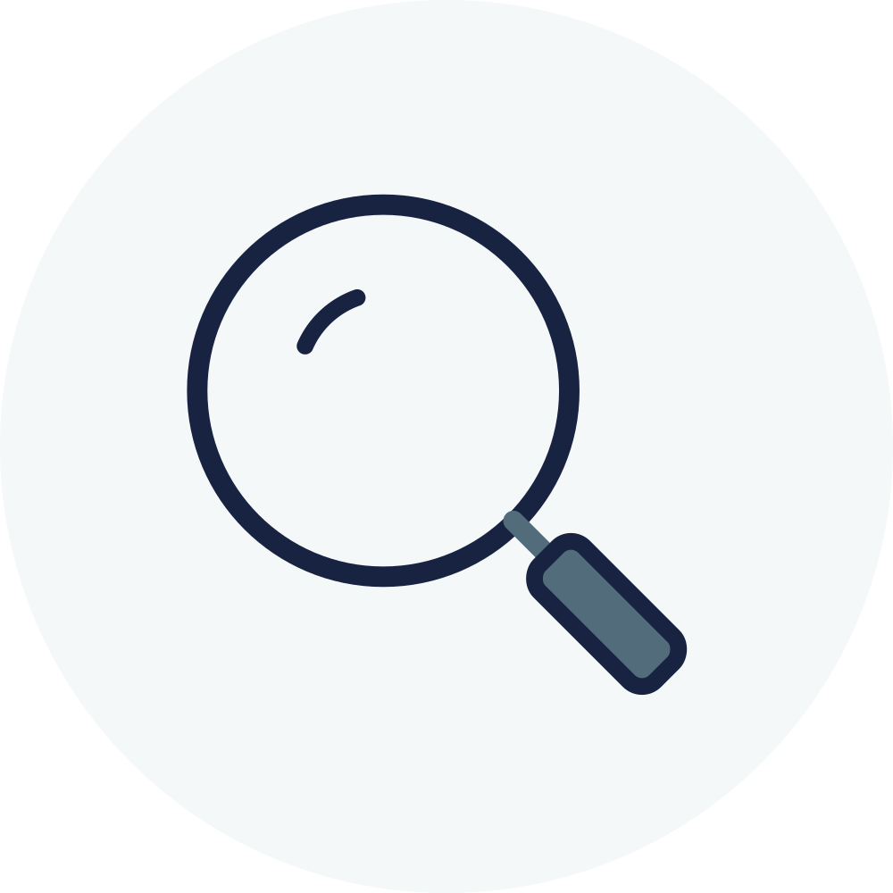 Magnifying glass icon.