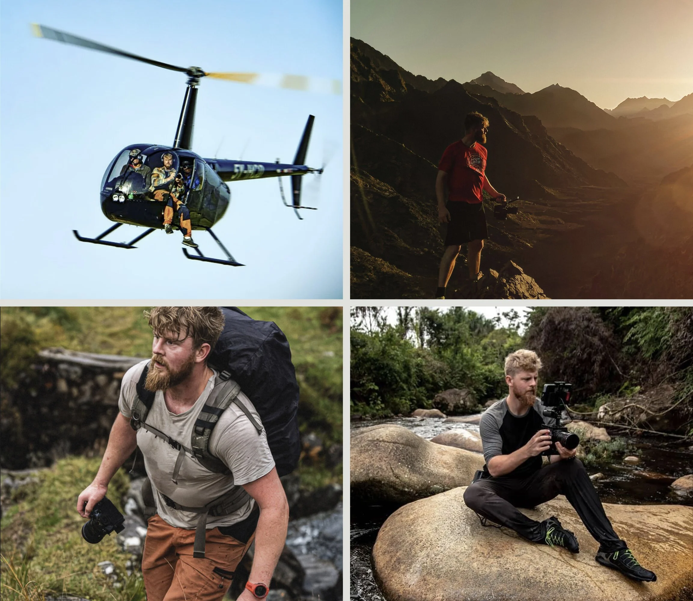 Outpost 9 filming on location, including helicopter and mountain shoots