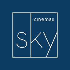 Sky Cinemas logo with blue background and white text