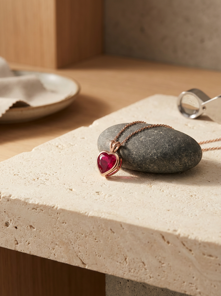 Gemstone Heart Pendant