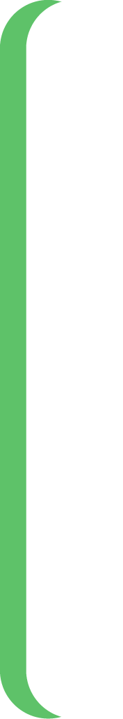 A white straw with a green stripe on the side, curved at the top.