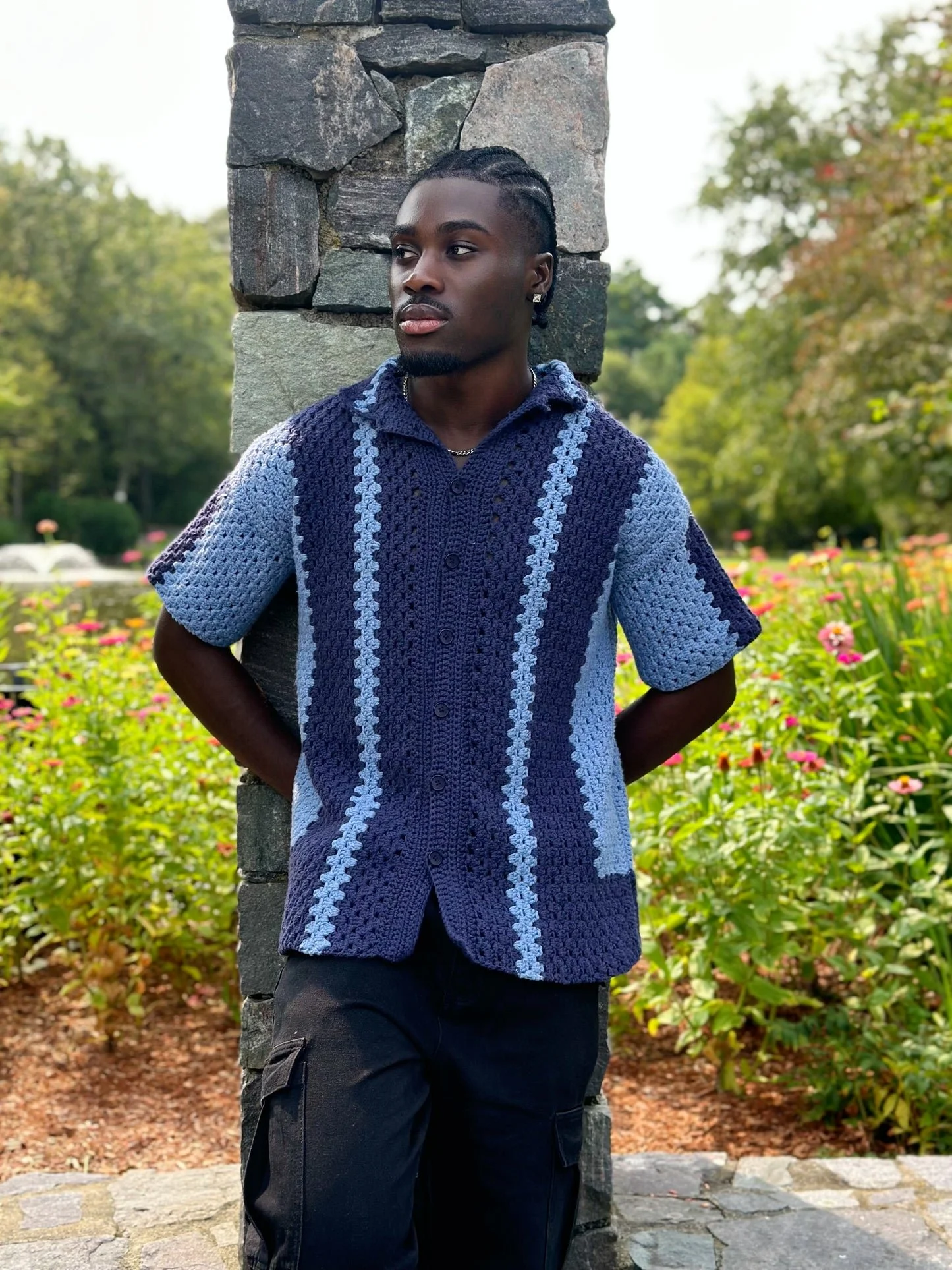 The Blue Tide Crochet Button-up PDF Pattern only | Instant Download