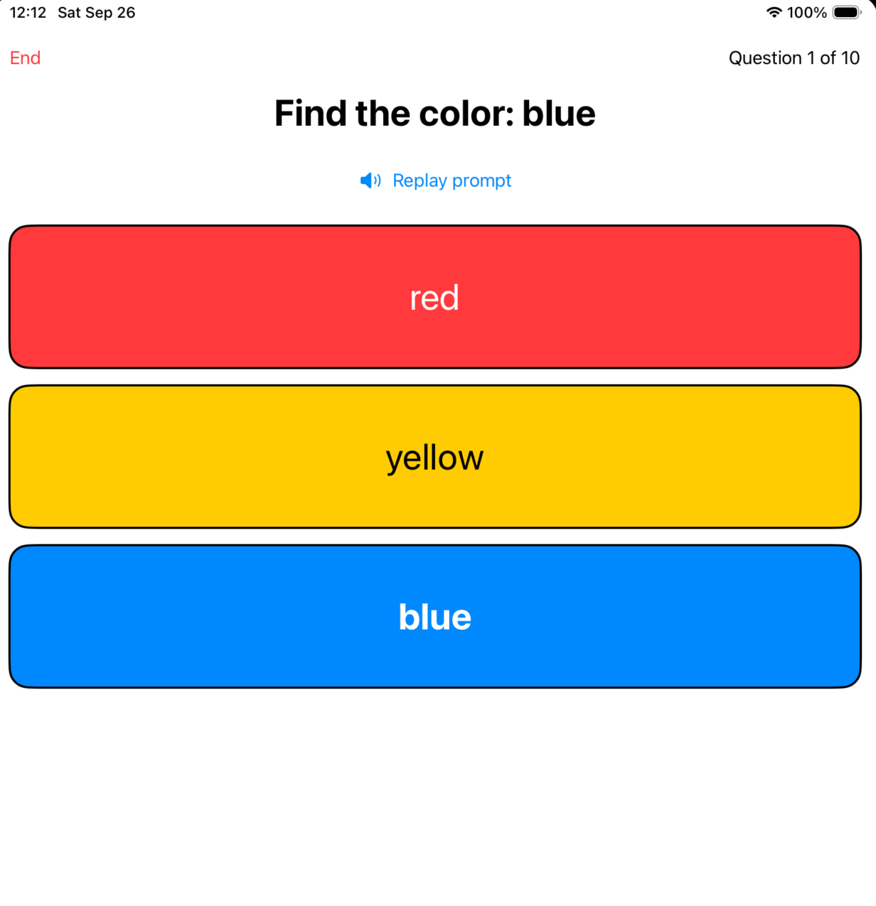 My Simple Learning App Find the Color